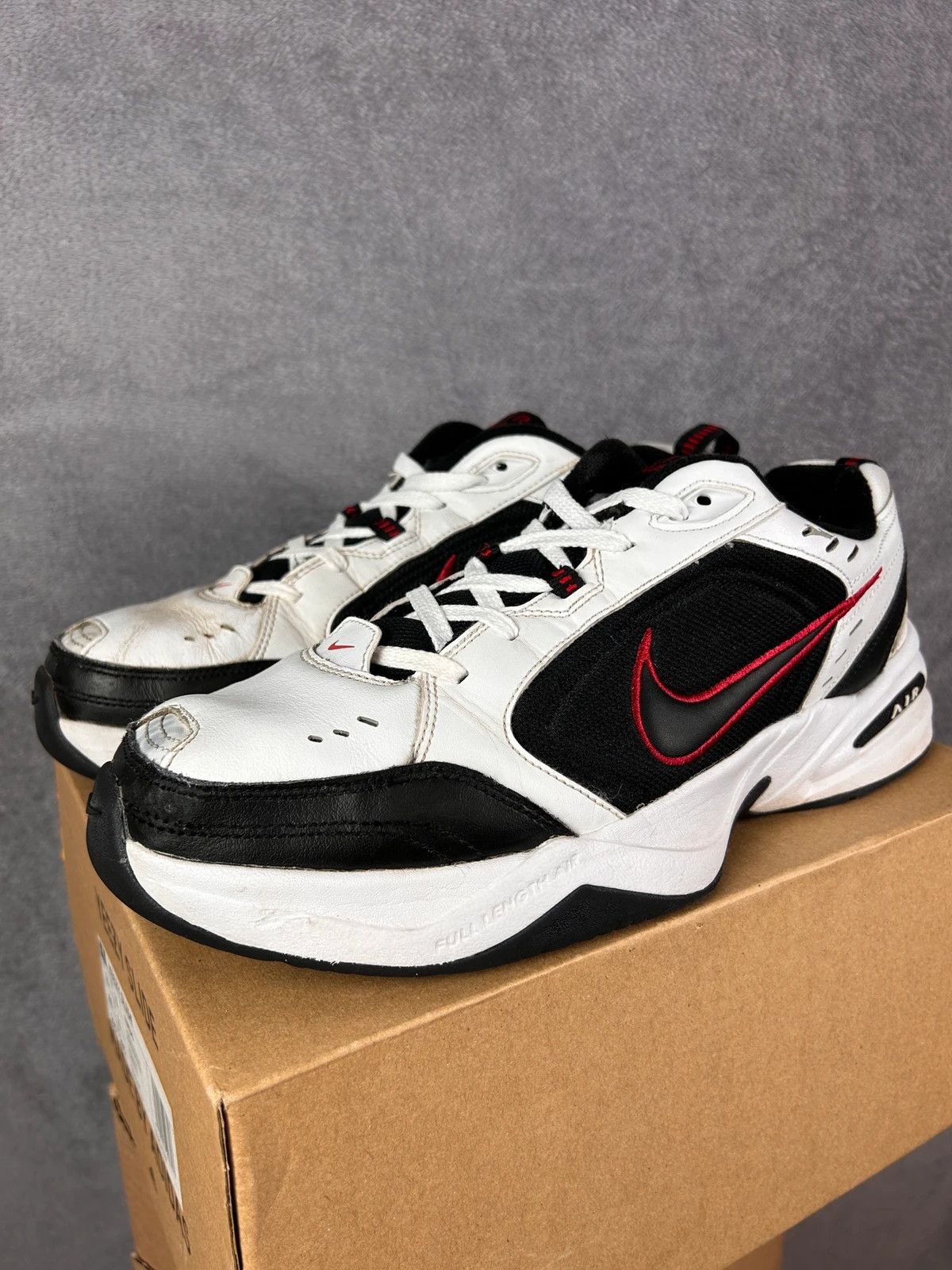 Nike Nike Air Monarch OG leather sneakers Y2K black white Size US 12 / EU 45 - 1 Thumbnail