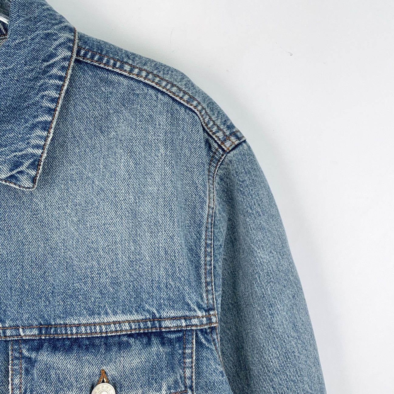 Gucci Gucci Blue Apple Logo Embroidered Cotton Denim Jacket Size XS / US 0-2 / IT 36-38 - 3 Thumbnail