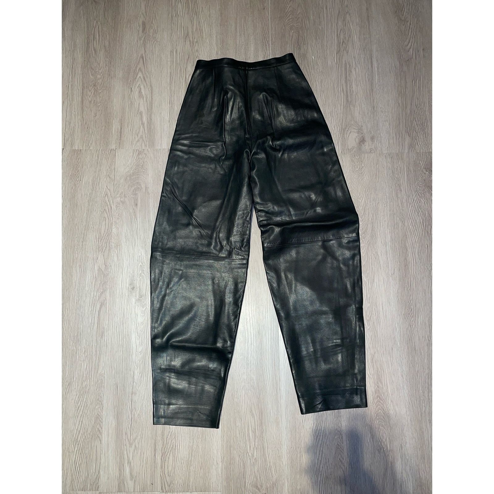 KHAITE - Ashford leather tailored trousers / size 0 / Black
