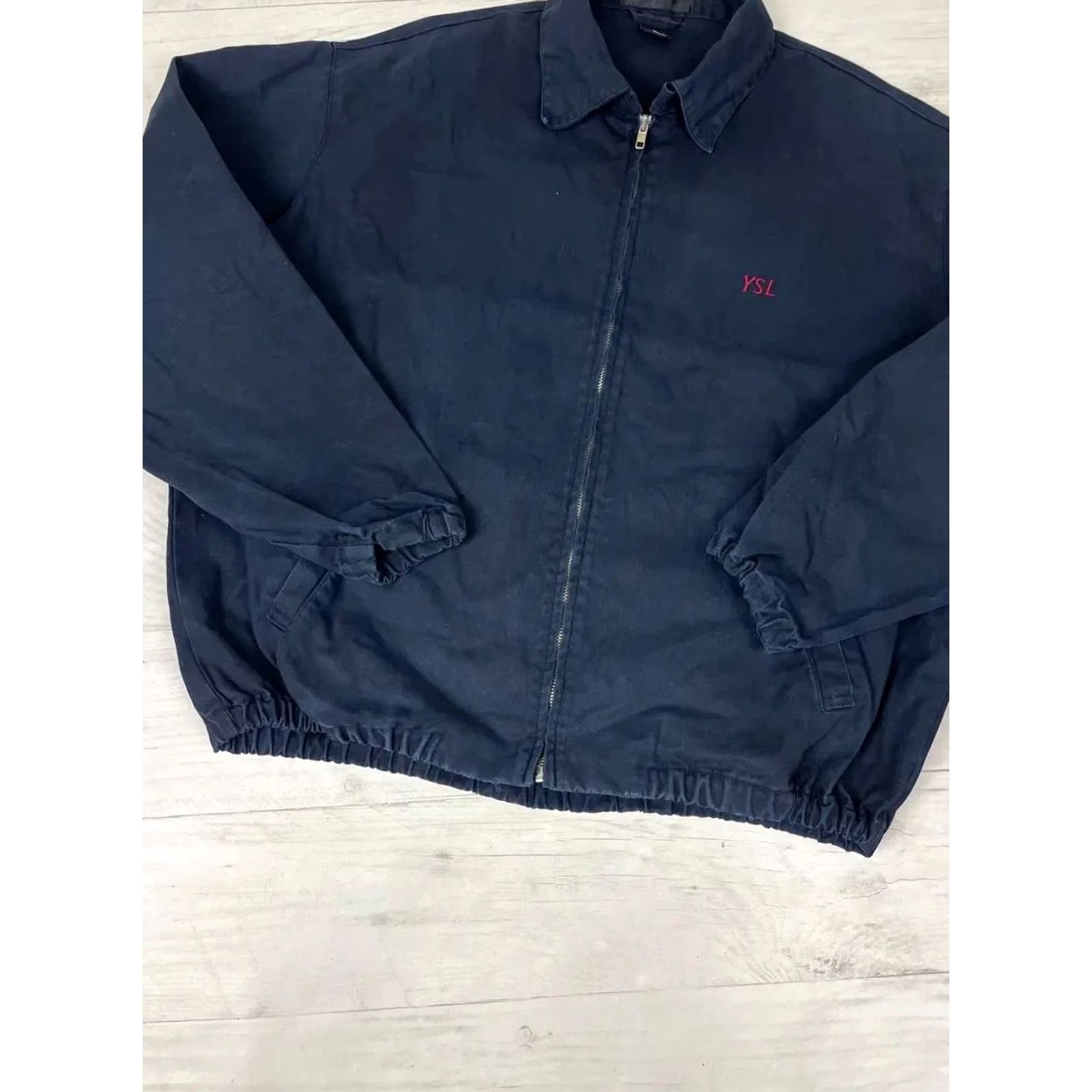 Yves Saint Laurent VINTAGE Yves Saint Laurent YSL Denim Bomber Jacket Men Size L Blue 90s Size US L / EU 52-54 / 3 - 3 Thumbnail