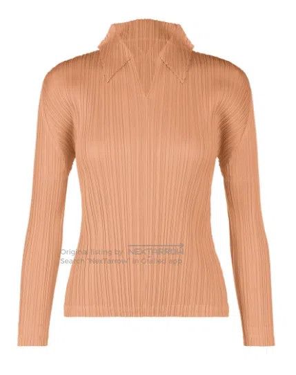 Issey Miyake Issey Miyake Brown Pleated Long Sleeve Size L / US 10 / IT 46 - 1 Thumbnail