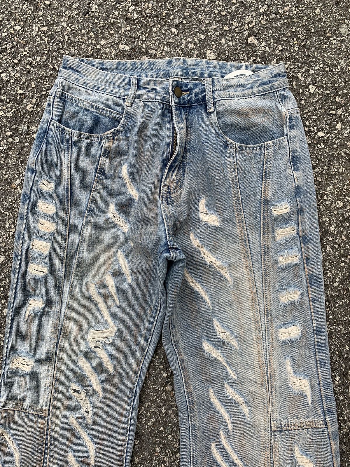 Japanese Brand × Kapital × Vintage FLARE💥 ARGUECULTURE JAPANESE PUNK STYLE DISTRESSED DENIM☠️🎌 Size US 31 - 5 Thumbnail