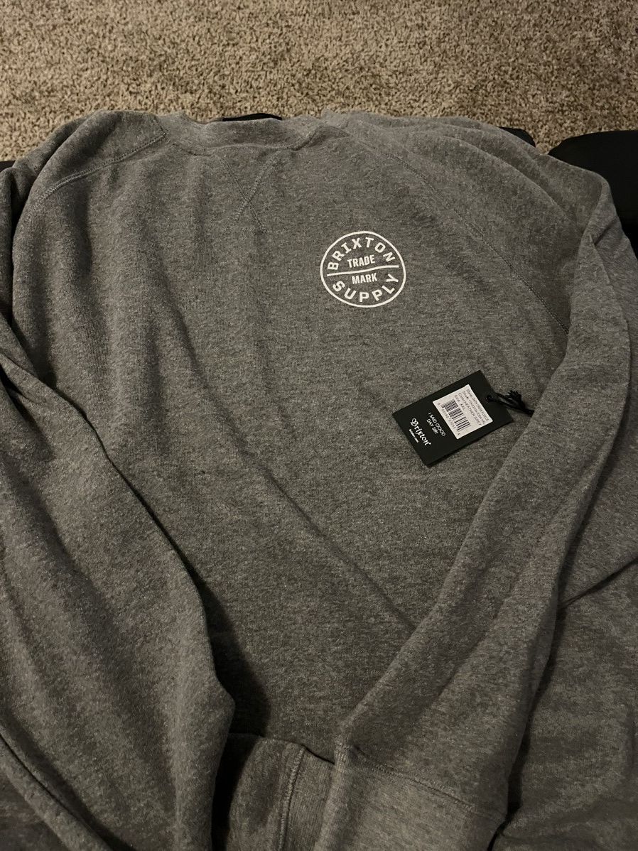 image of Brixton Crewneck Sweater in Grey, Men's (Size 2XL)