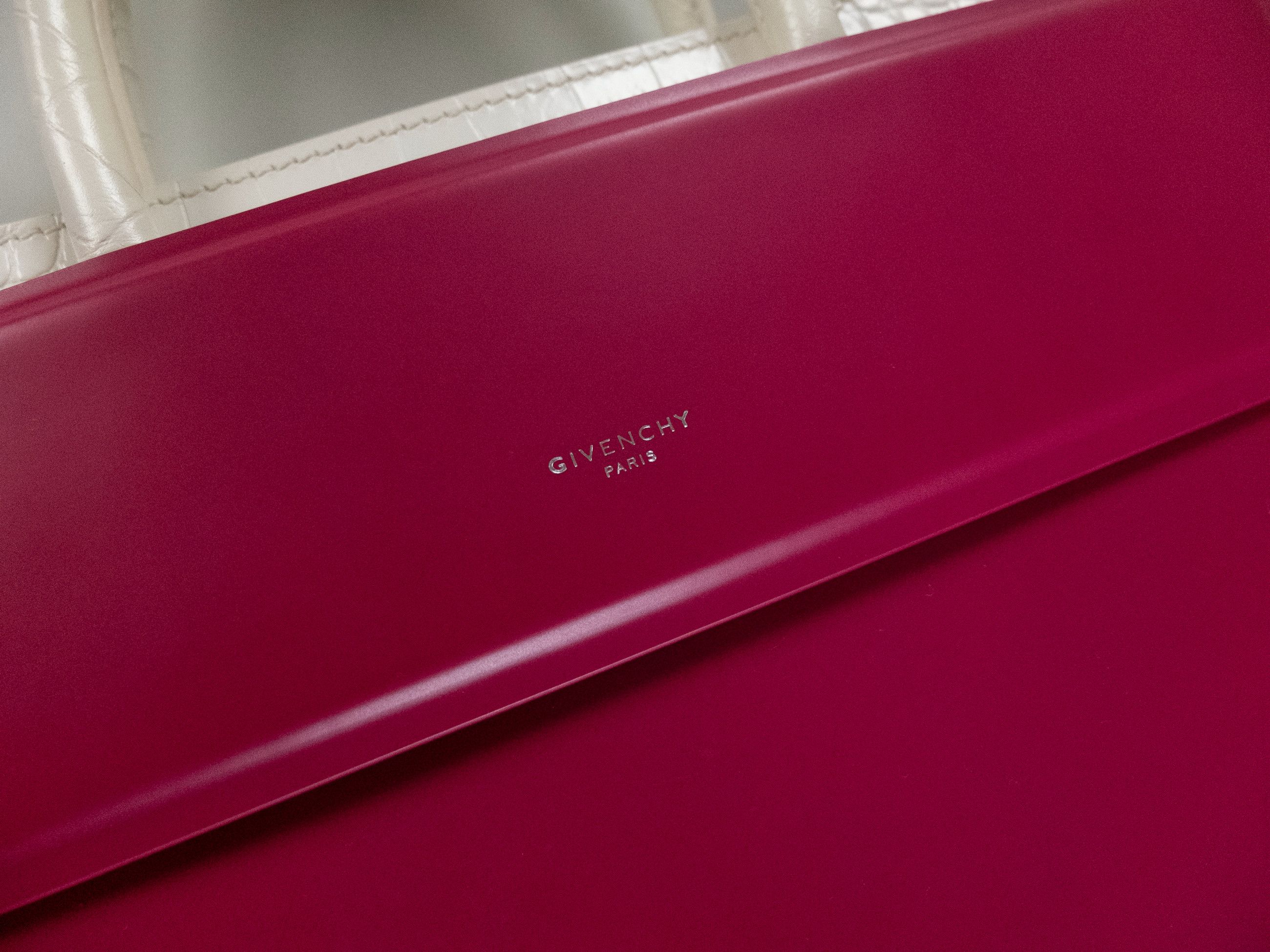Givenchy GIVENCHY Horizon fuchsia pink & white leather satchel bag Size ONE SIZE - 4 Thumbnail