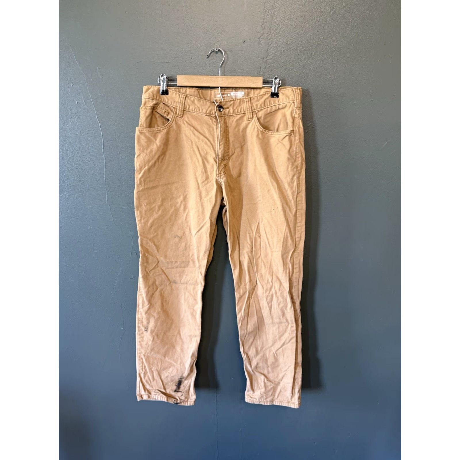 Carhartt Carhartt Mens Khaki Relaxed Fit Chino Work Pants 36 x 32 Size US 36 / EU 52 - 2 Thumbnail