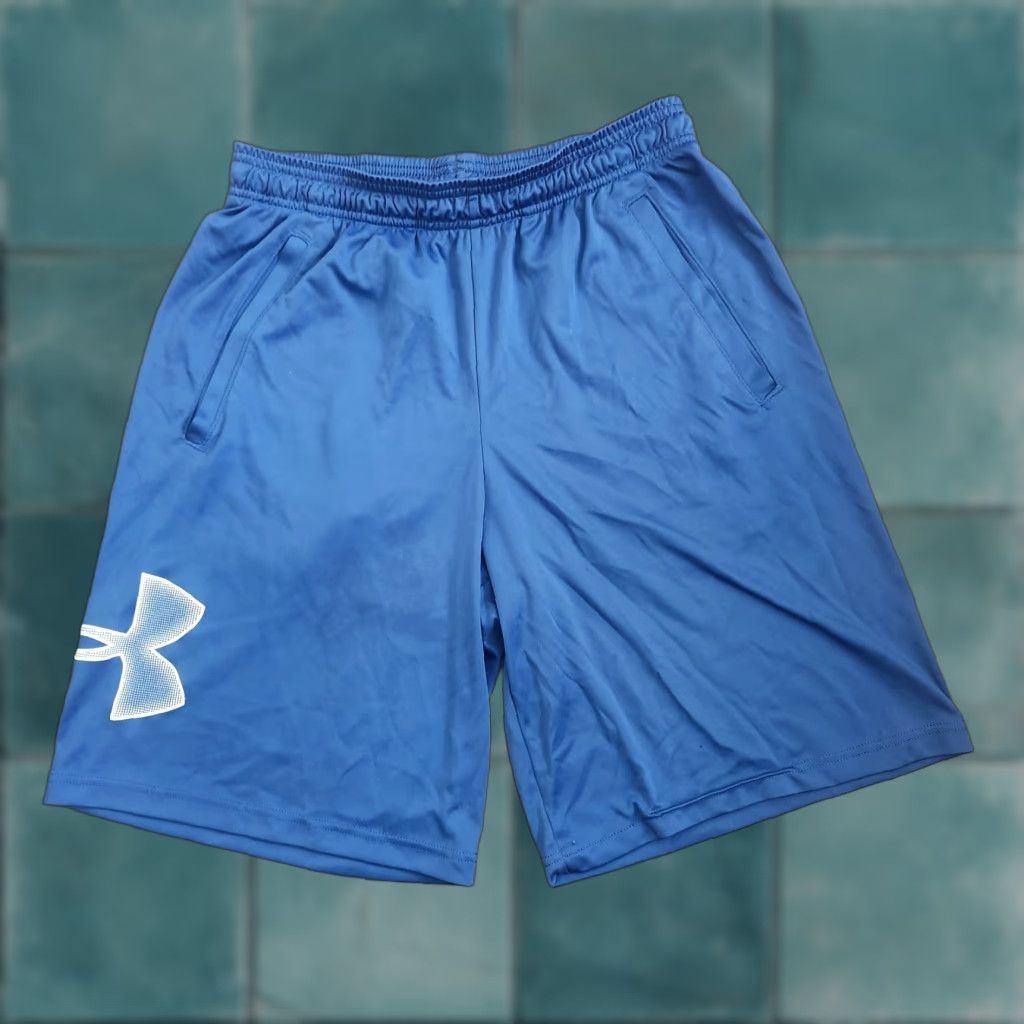 Under Armour Under Armour Mens M Blue Loose Fit Athletic Basketball Gym Shorts Size US 31 - 1 Thumbnail