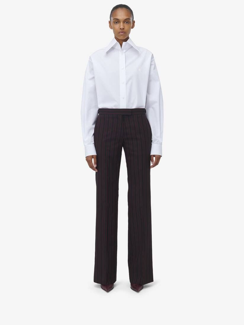 Alexander McQueen o1srvl11e0226 Pinstripe Low Rise Trousers In Multicolor Size 27" / US 4 / IT 40 - 2 Thumbnail