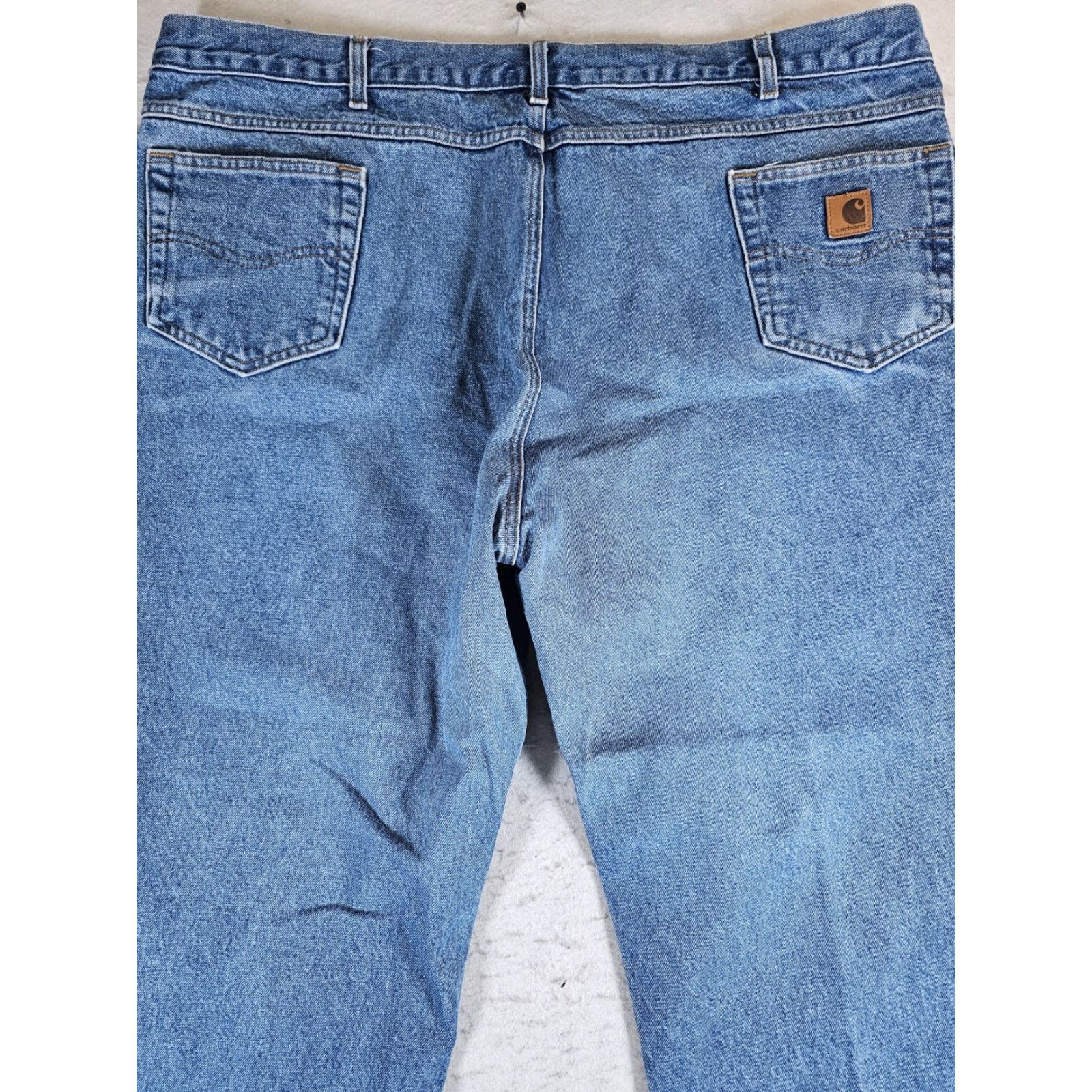 Carhartt VINTAGE Carhartt Jeans Blue Denim B17 DST Relaxed Fit Tapered Leg Workwear Mens Sz 50x30 Size US 34 / EU 50 - 5 Thumbnail