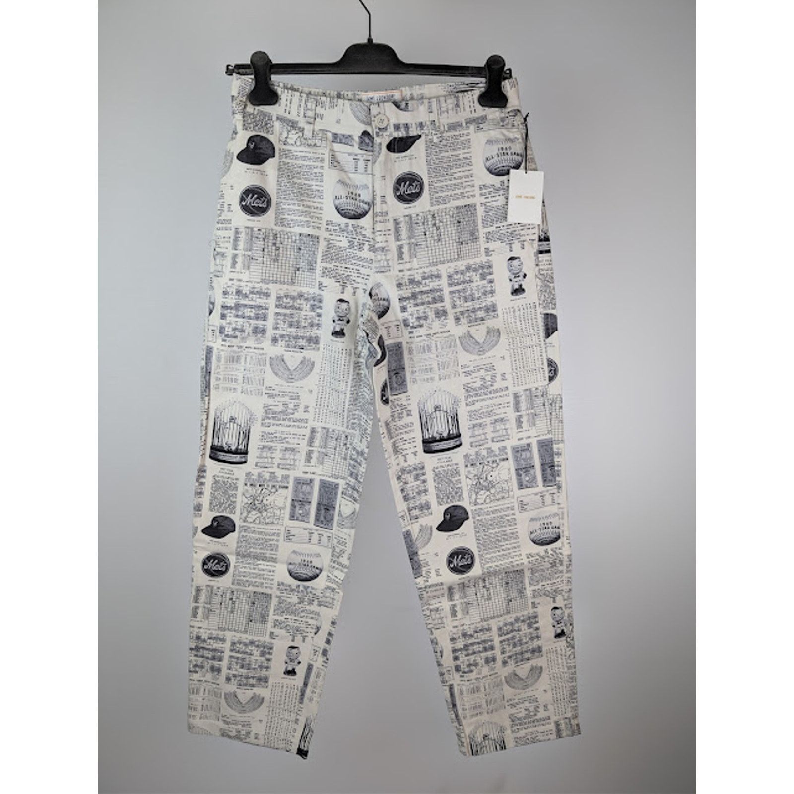 Aime Leon Dore o1rshd1 Mets Printed Chino Pant in Black / White Size US 34 / EU 50 - 1 Thumbnail