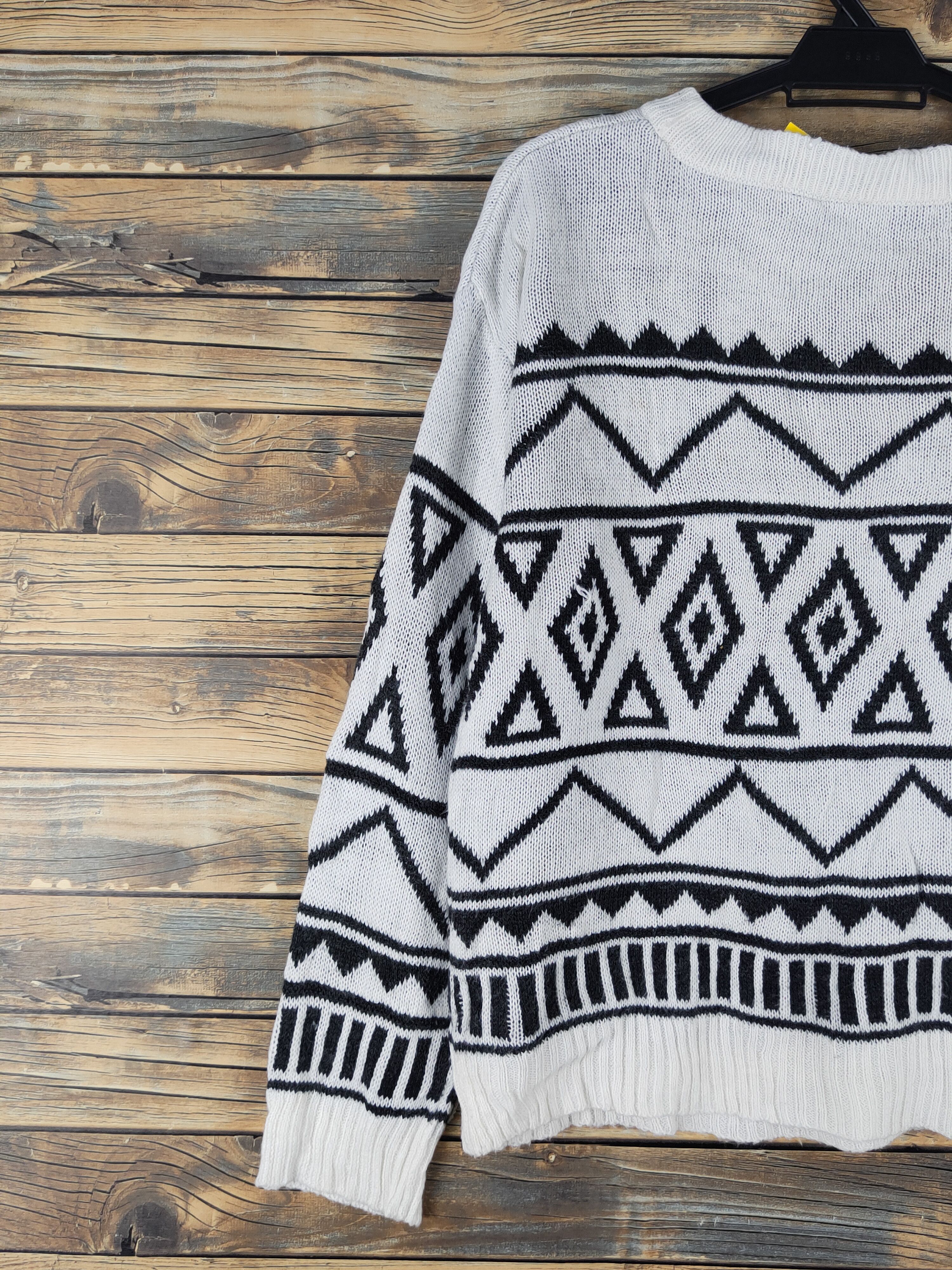 Homespun Knitwear Japanese Brand White Black Knitwear Sweatshirts #W1257 Size US S / EU 44-46 / 1 - 8 Thumbnail