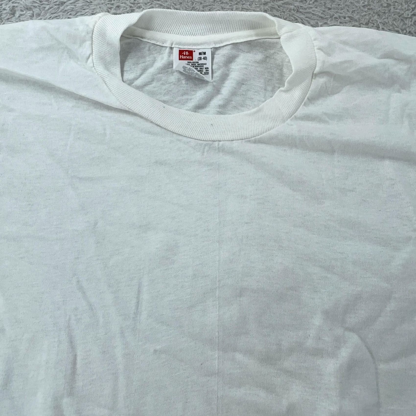Hanes Vtg Hanes White Shirt Mens S Crewneck Short Sleeve Cotton Tee Size US S / EU 44-46 / 1 - 2 Thumbnail