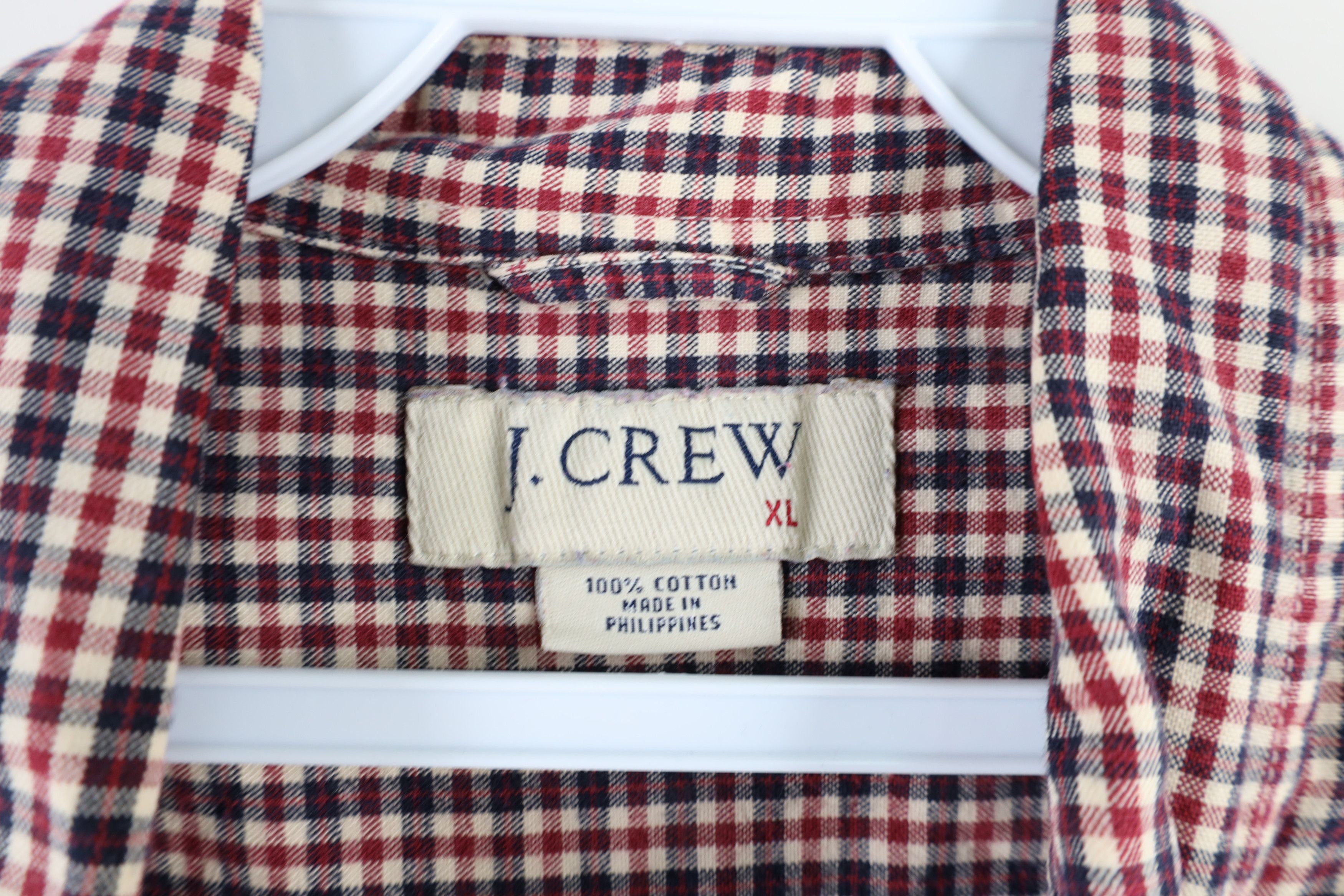 J.Crew × Vintage Vintage 90s J Crew Flannel Collared Button Down Shirt Plaid Size US XL / EU 56 / 4 - 6 Thumbnail
