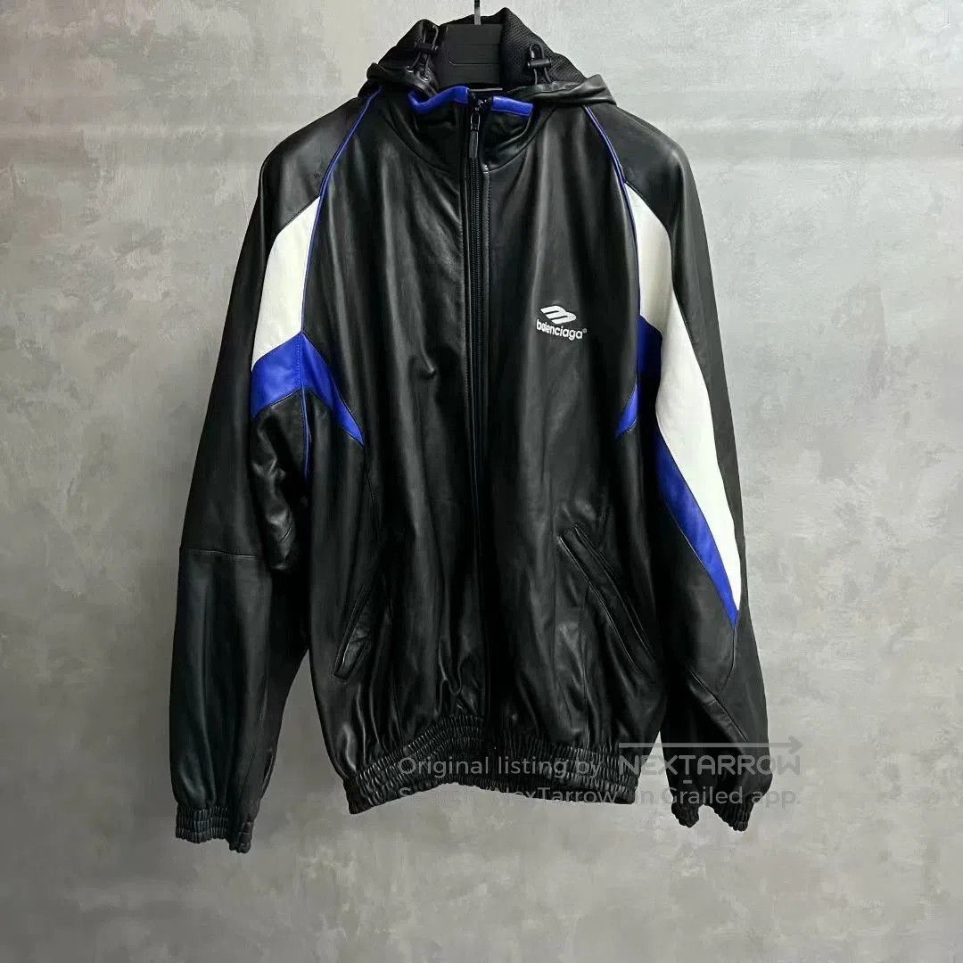 Balenciaga balenciaga color logo print hooded leather jacket. Size US M / EU 48-50 / 2 - 1 Thumbnail