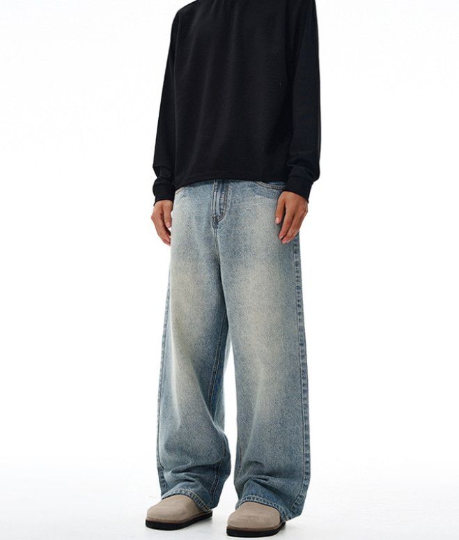 Japanese Brand Men's straight-leg retro wide-leg baggy jeans Size US 32 / EU 48 - 2 Thumbnail