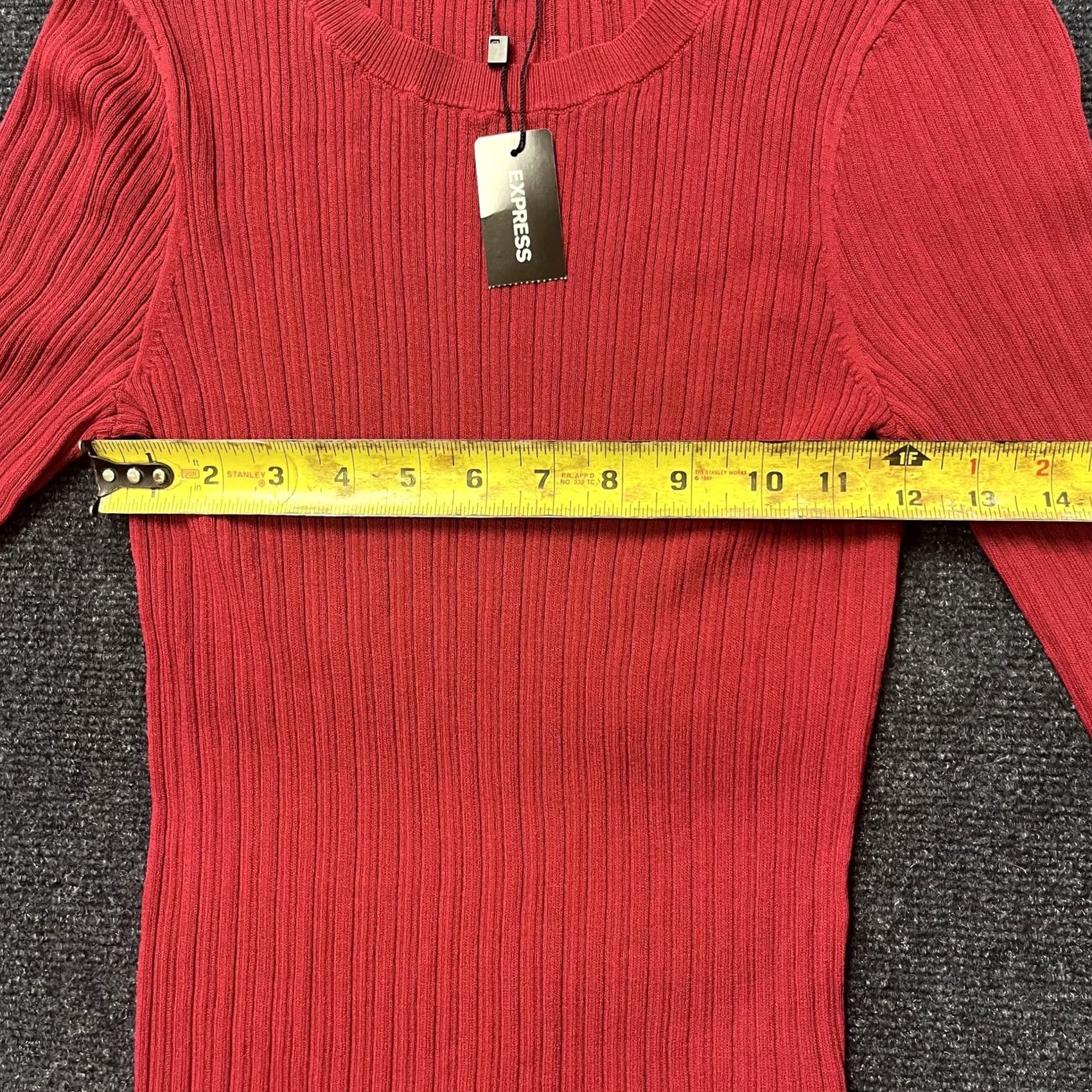 Express Express Sweater Womens Small Red Ribbed Knit Crew Neck Pullover Stretch Top Size S / US 4 / IT 40 - 6 Thumbnail