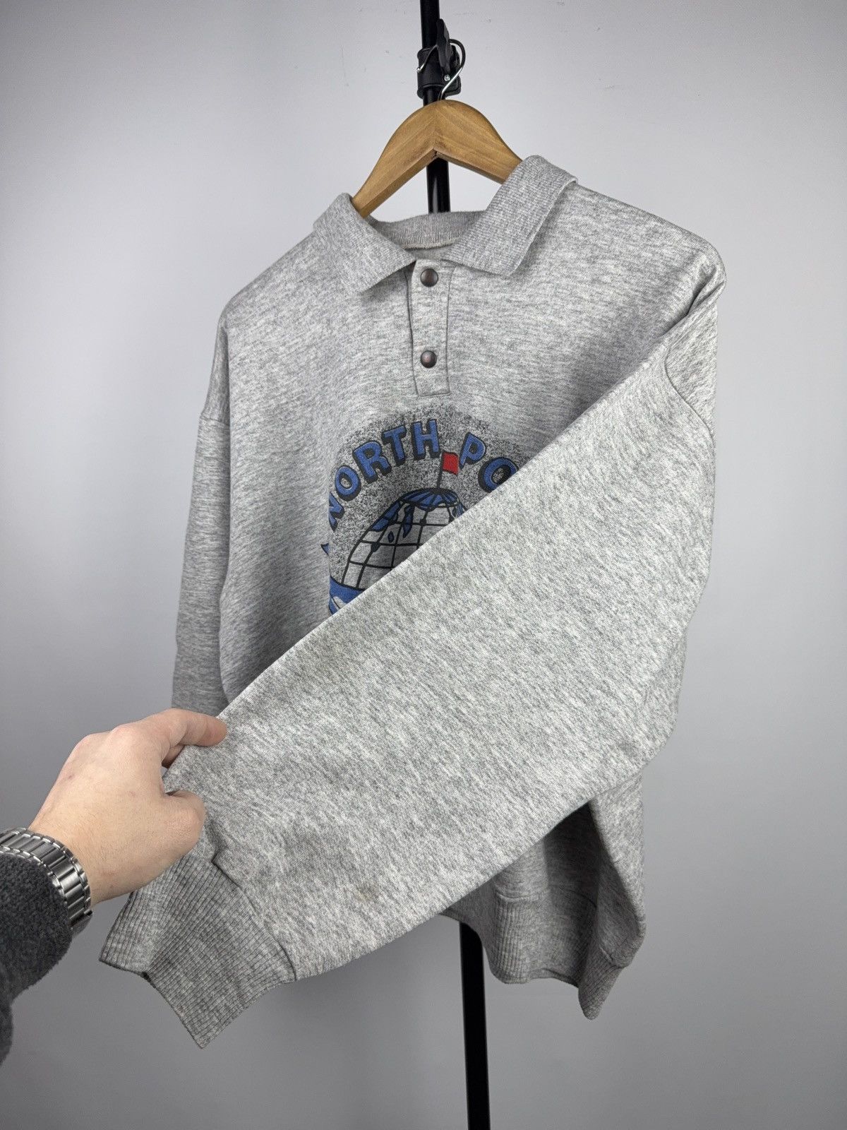 Vintage Vintage 80s Retro North Pole Whale Graphic Polo Sweatshirt Size US S / EU 44-46 / 1 - 6 Thumbnail