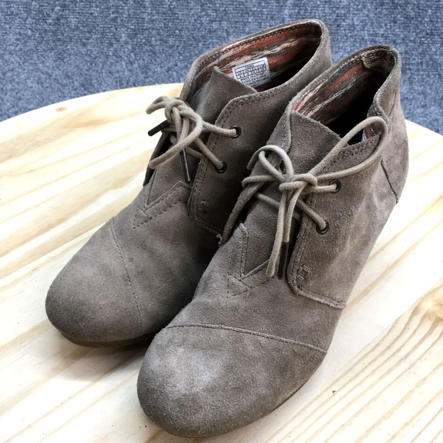 Toms TOMS Boots Women Chukka Wedge Brown Faux Suede Round Toe Casual Comfort Boots Mens? Size US 8 / IT 38 - 3 Thumbnail