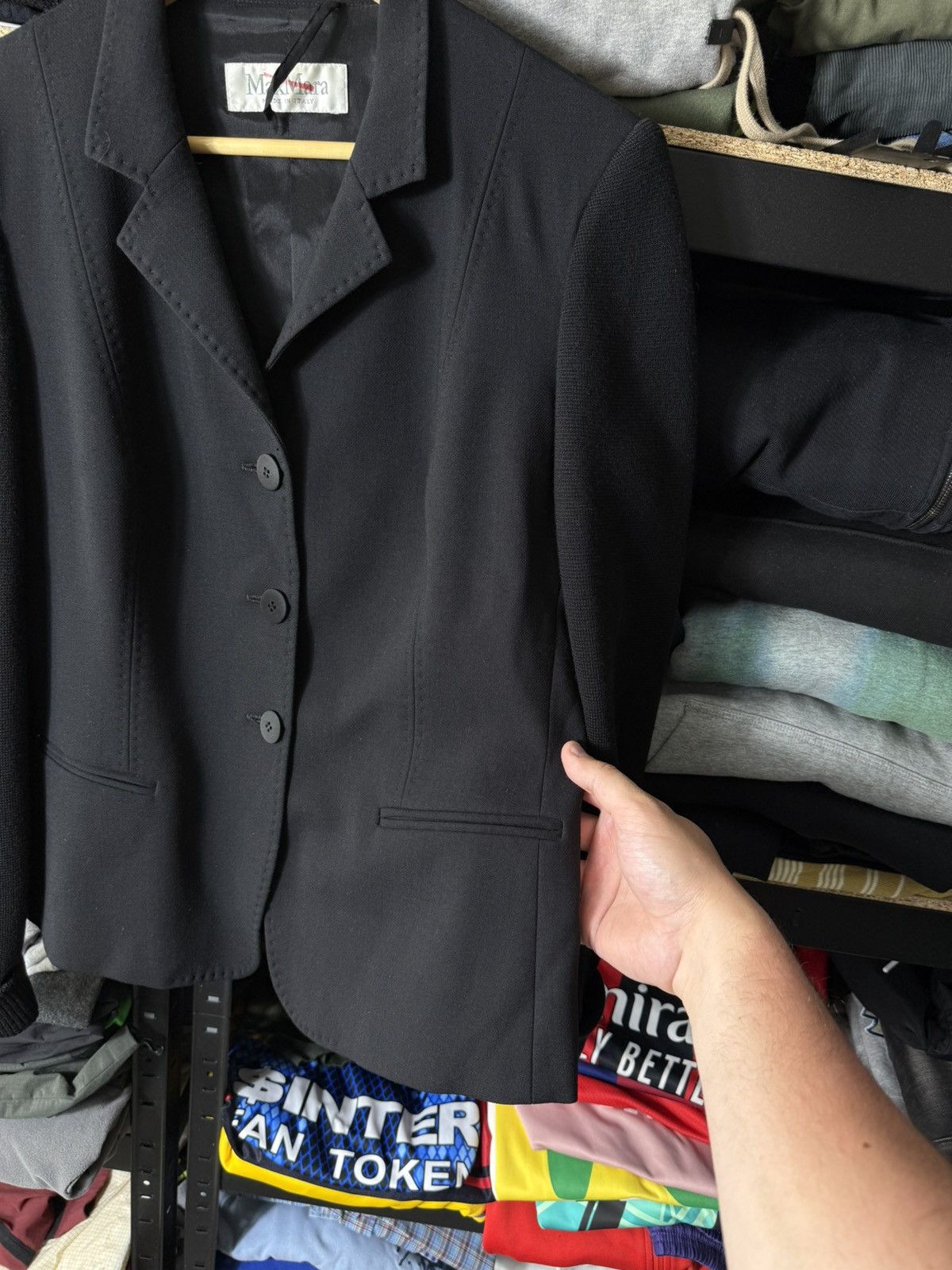 Max Mara Max Mara Virgin Wool Blazer Jacket Black Size 8 / EU 40 Size M / US 6-8 / IT 42-44 - 5 Thumbnail