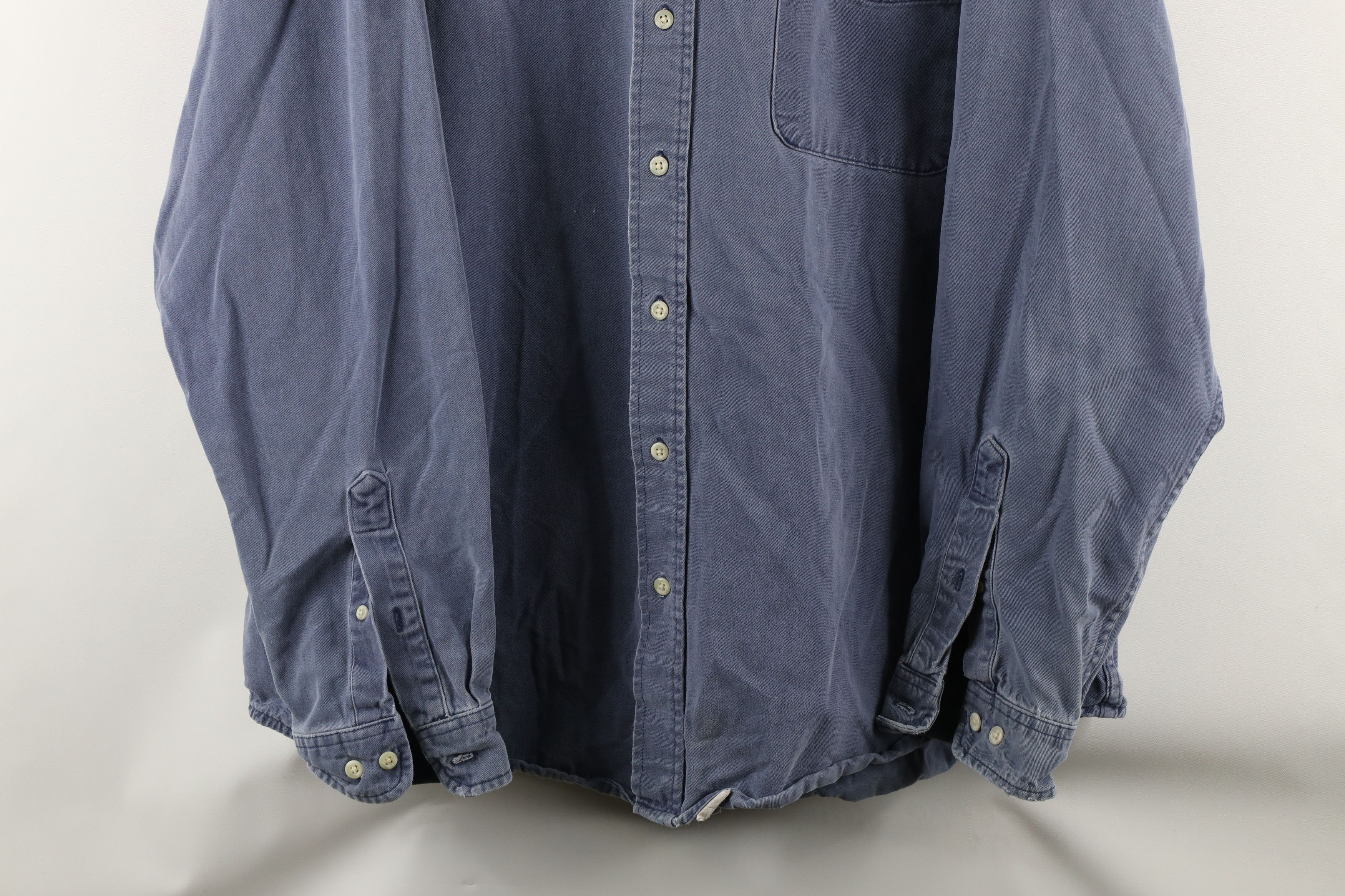 Eddie Bauer × Vintage Vintage 90s Eddie Bauer Thrashed Collared Button Down Shirt Size US XL / EU 56 / 4 - 3 Thumbnail
