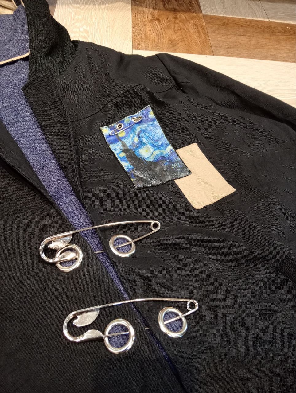 Japanese Brand JAPANESE IRO+IRO OVERSIZED SAFETY PIN TURTLE NECK JACKET Size US L / EU 52-54 / 3 - 4 Thumbnail
