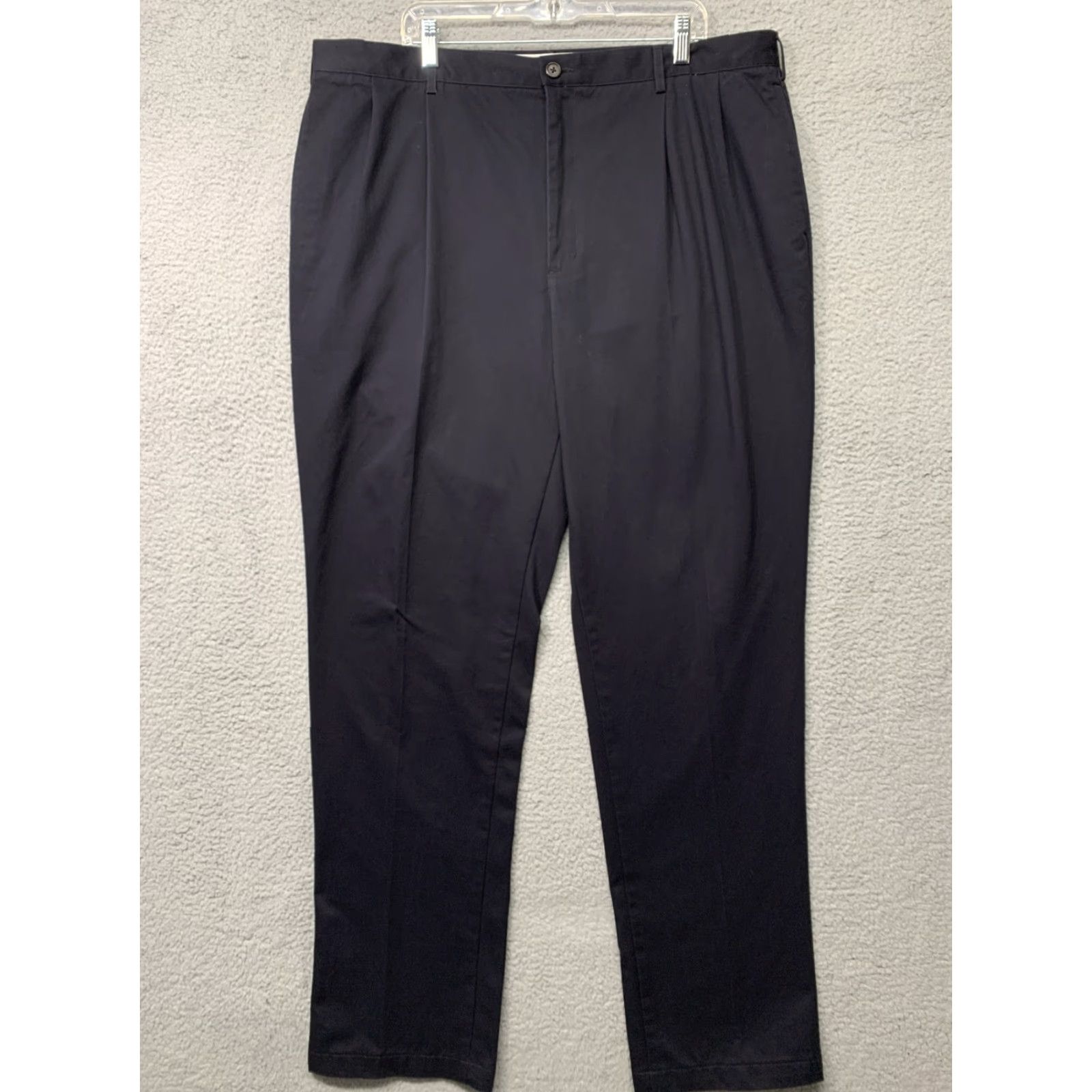 Lands' End Lands' End Men's Dress Pants 42T Dark Blue Traditional Fit Straight Leg 100% Cotton Regular Size 42 Inseam 37 in Mens Size US 42 / EU 58 - 2 Thumbnail