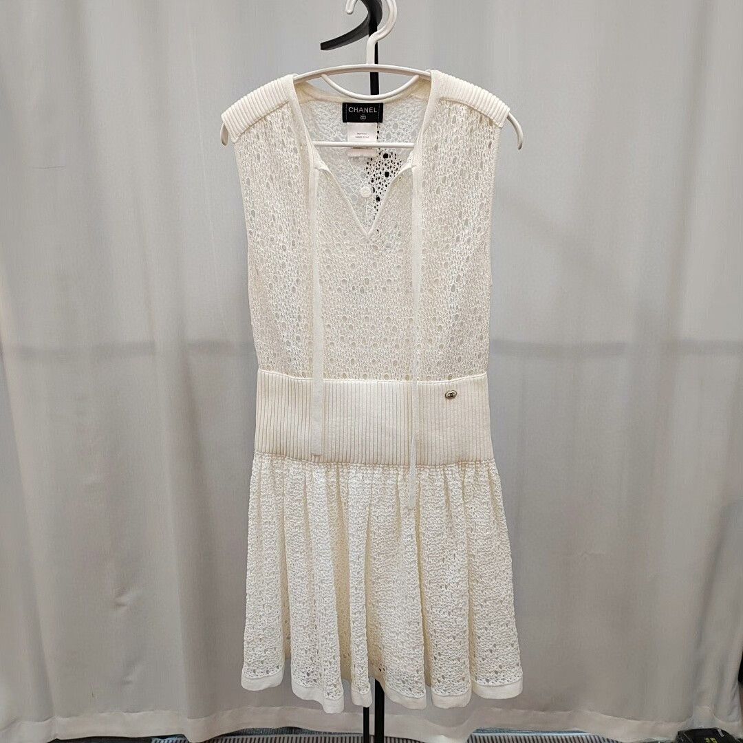 Chanel Chanel Cotton Hollow-Out Dress Size S / US 4 / IT 40 - 1 Thumbnail