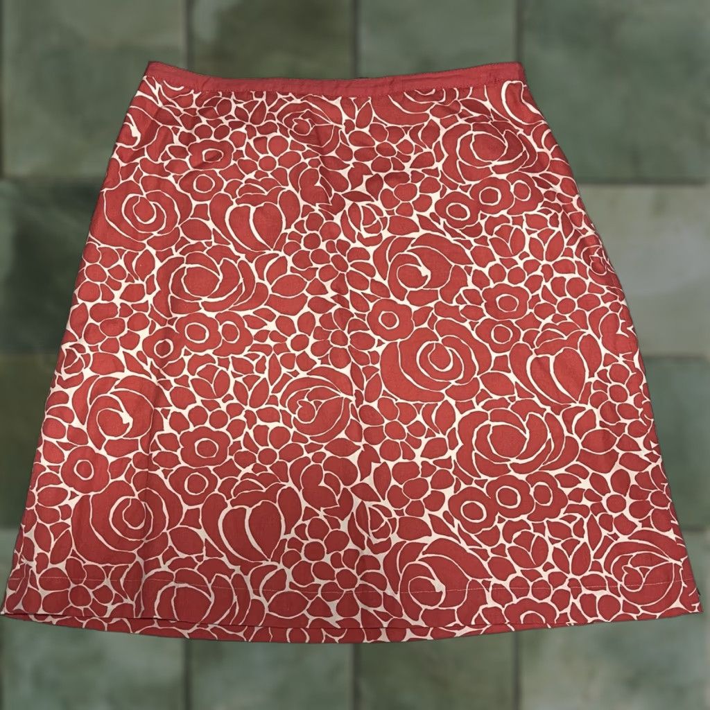 Boden Boden Pink & White Floral Lined Mini Skirt - Size 10R Womens Short Skirt with Side Zip Size 32" / US 10 / IT 46 - 1 Thumbnail