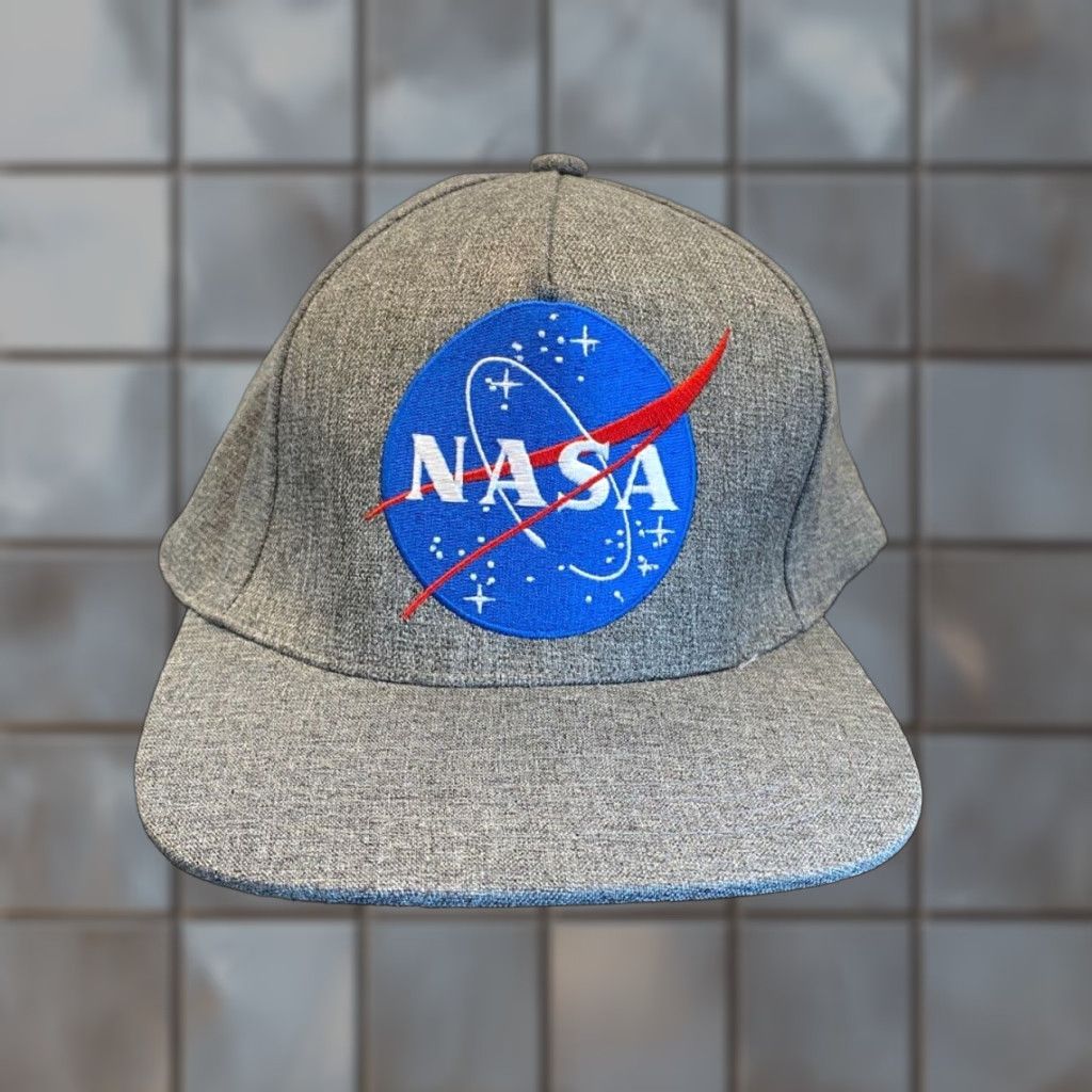 NASA NASA Hat Adult One Size Gray Adjustable Snapback Embroidered NASA logo Space Size ONE SIZE - 1 Thumbnail