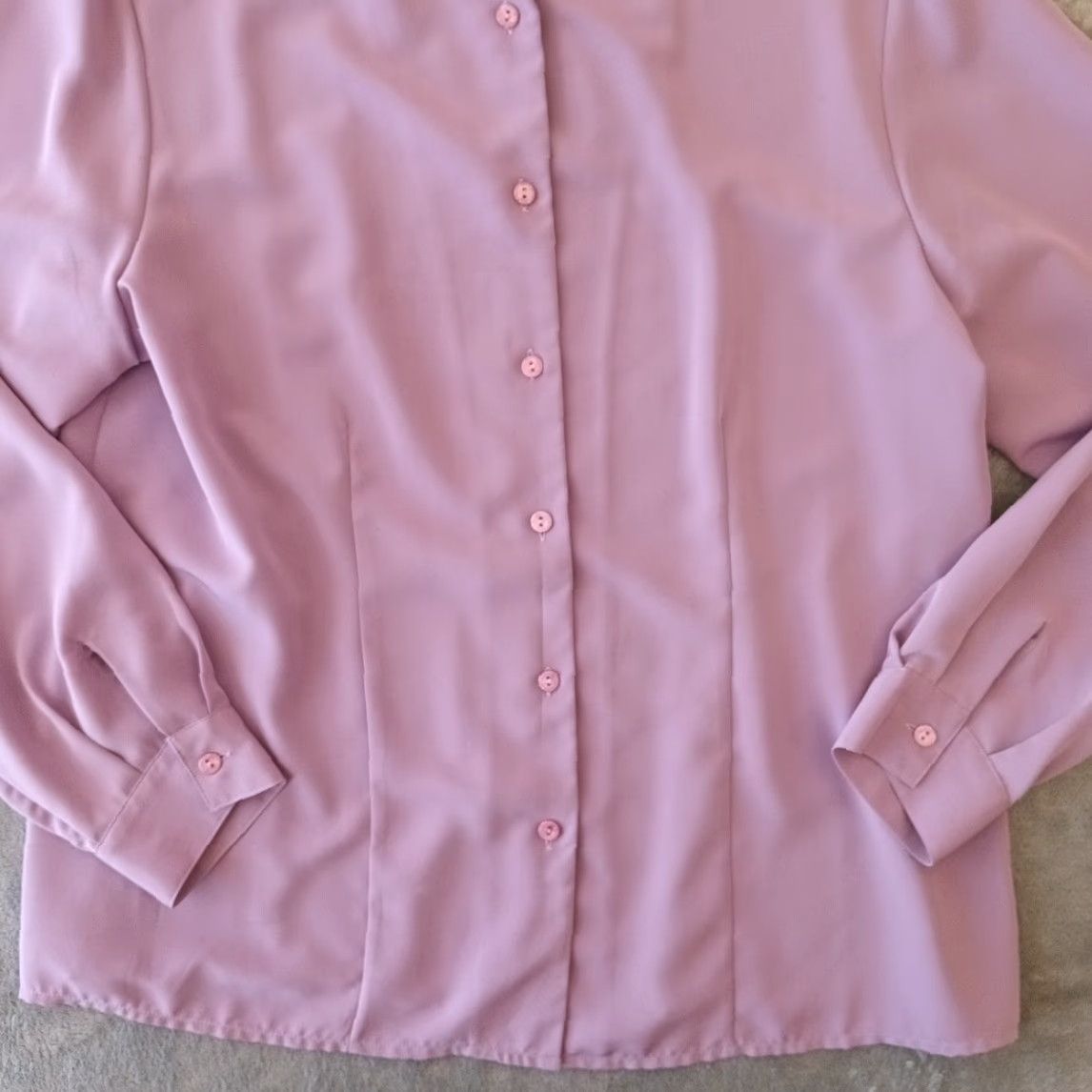 Pendleton Pendleton Shirt Womens Regular Size 14 Purple Polyester Long Sleeve Button-Up, Basic, Solid, Womens, 14, Purple, Pendleton Size XL / US 12-14 / IT 48-50 - 4 Thumbnail