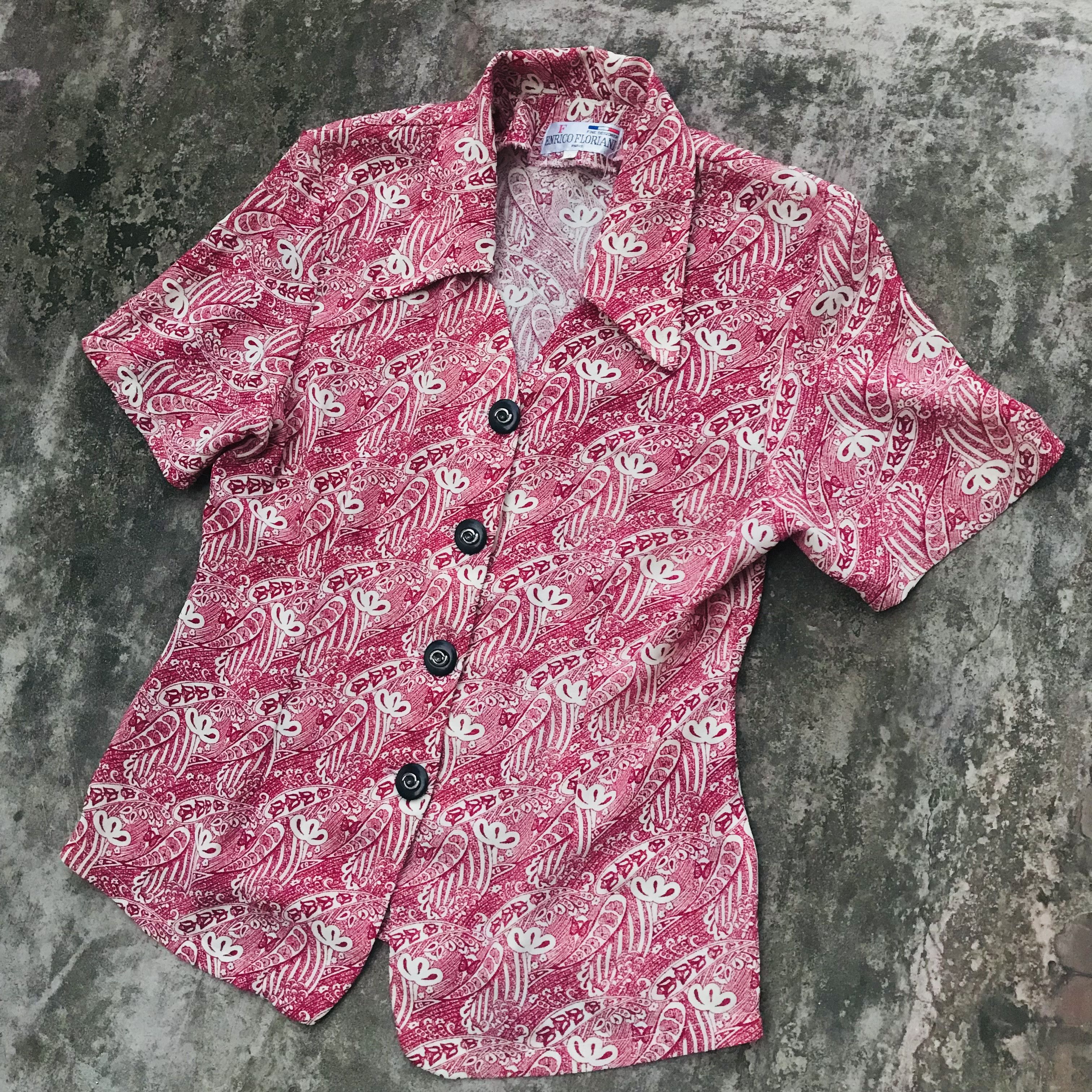 Vintage Vintage Open Collar Silk Shirt Size M / US 6-8 / IT 42-44 - 2 Thumbnail