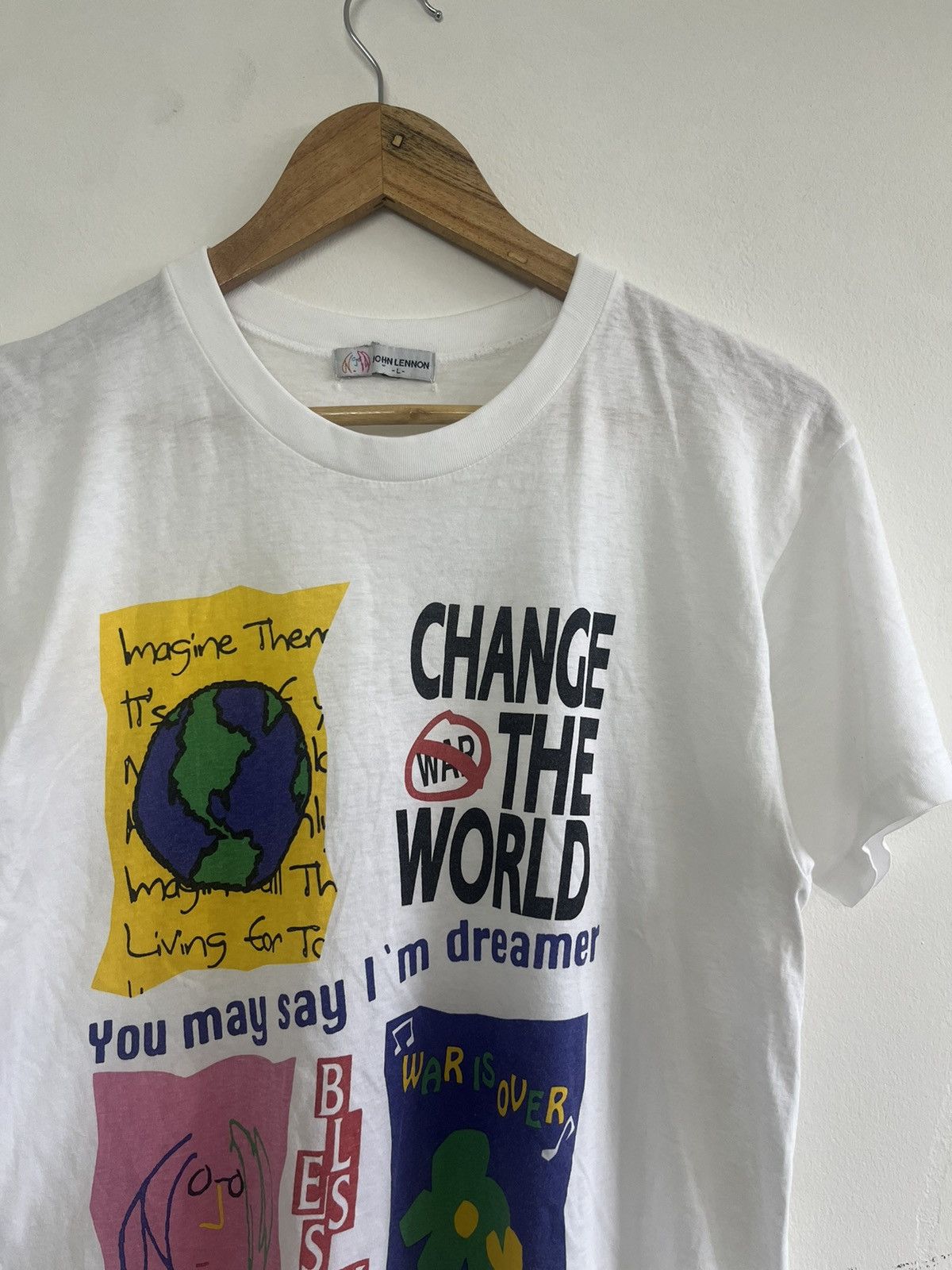 Band Tees × Vintage Vintage John Lennon The Beatles ‘Imagine’ Tshirt Size US S / EU 44-46 / 1 - 2 Thumbnail