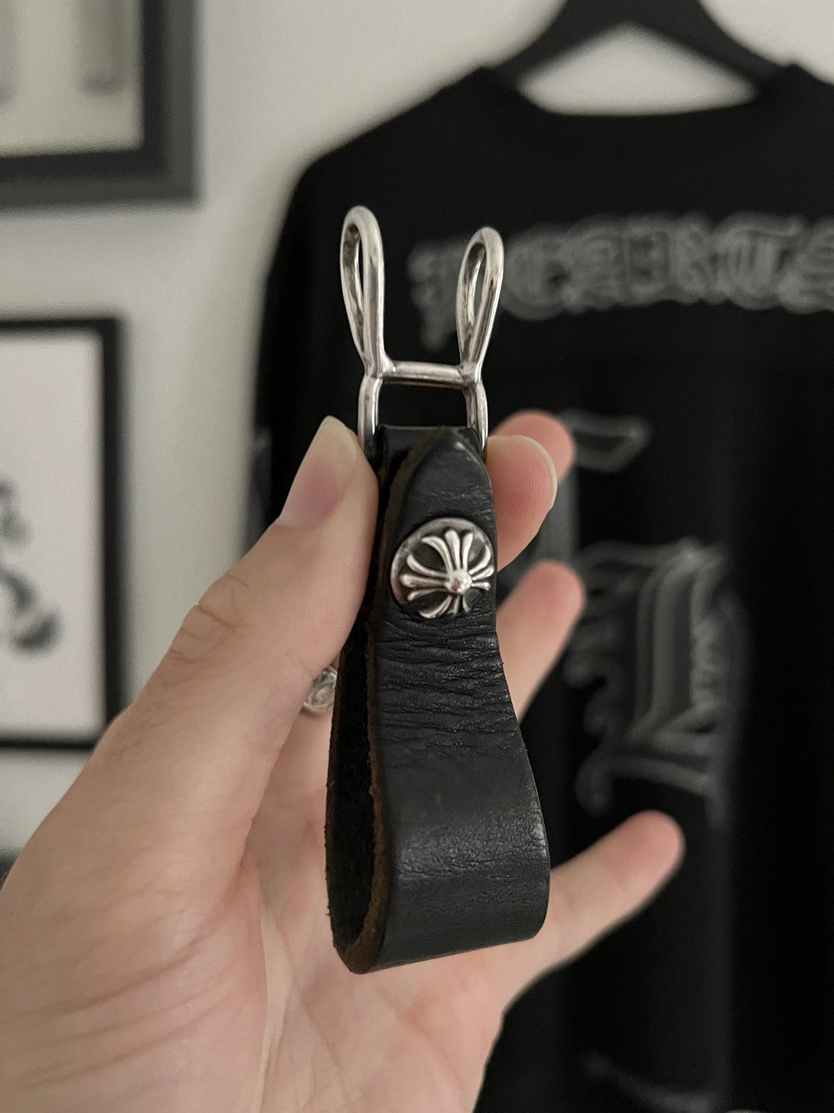 Chrome Hearts PLUS BELT LOOP LEATHER KEYCHAIN | Grailed