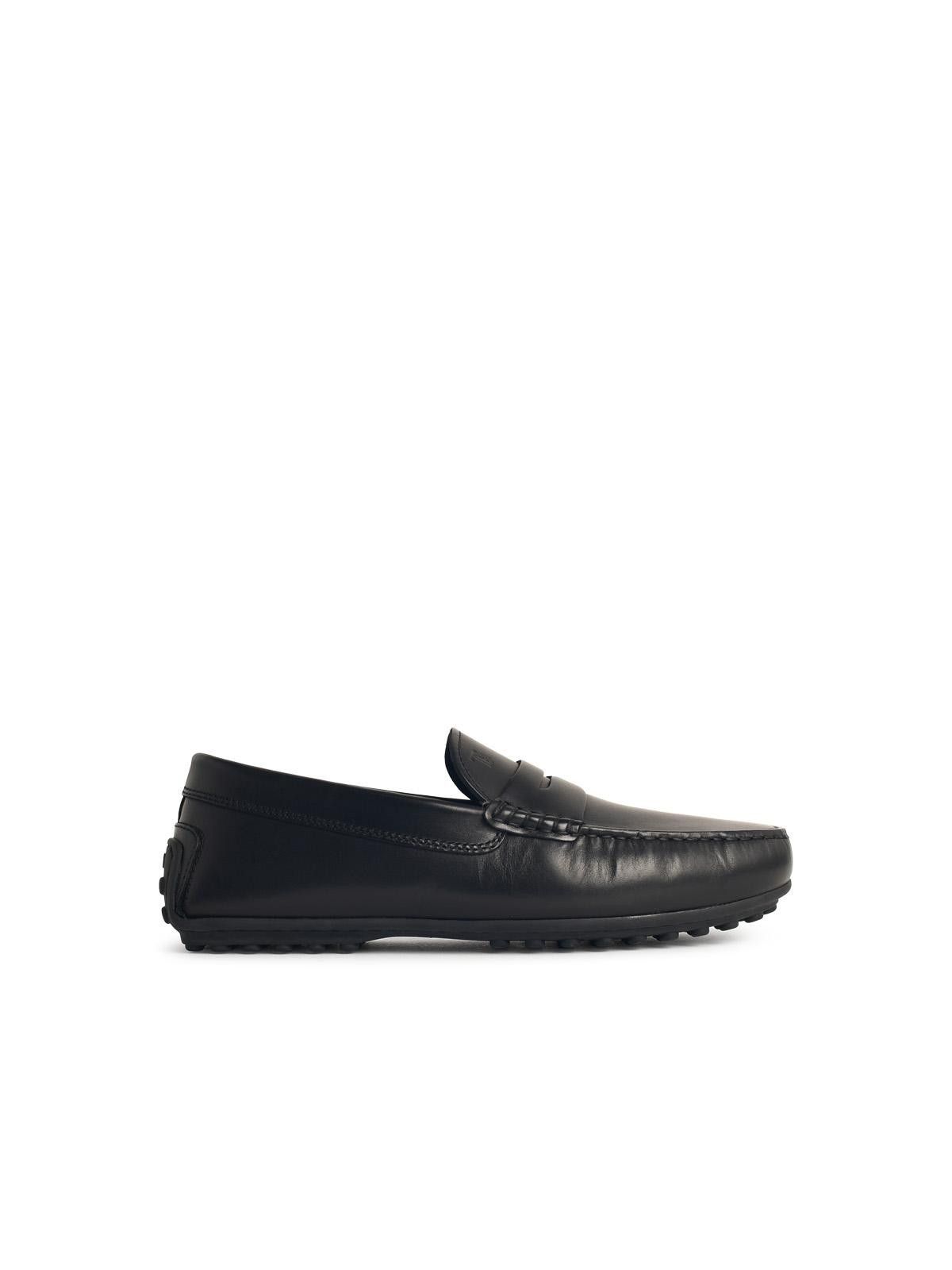 TOD'S 'City Gommino' Black Leather Loafers