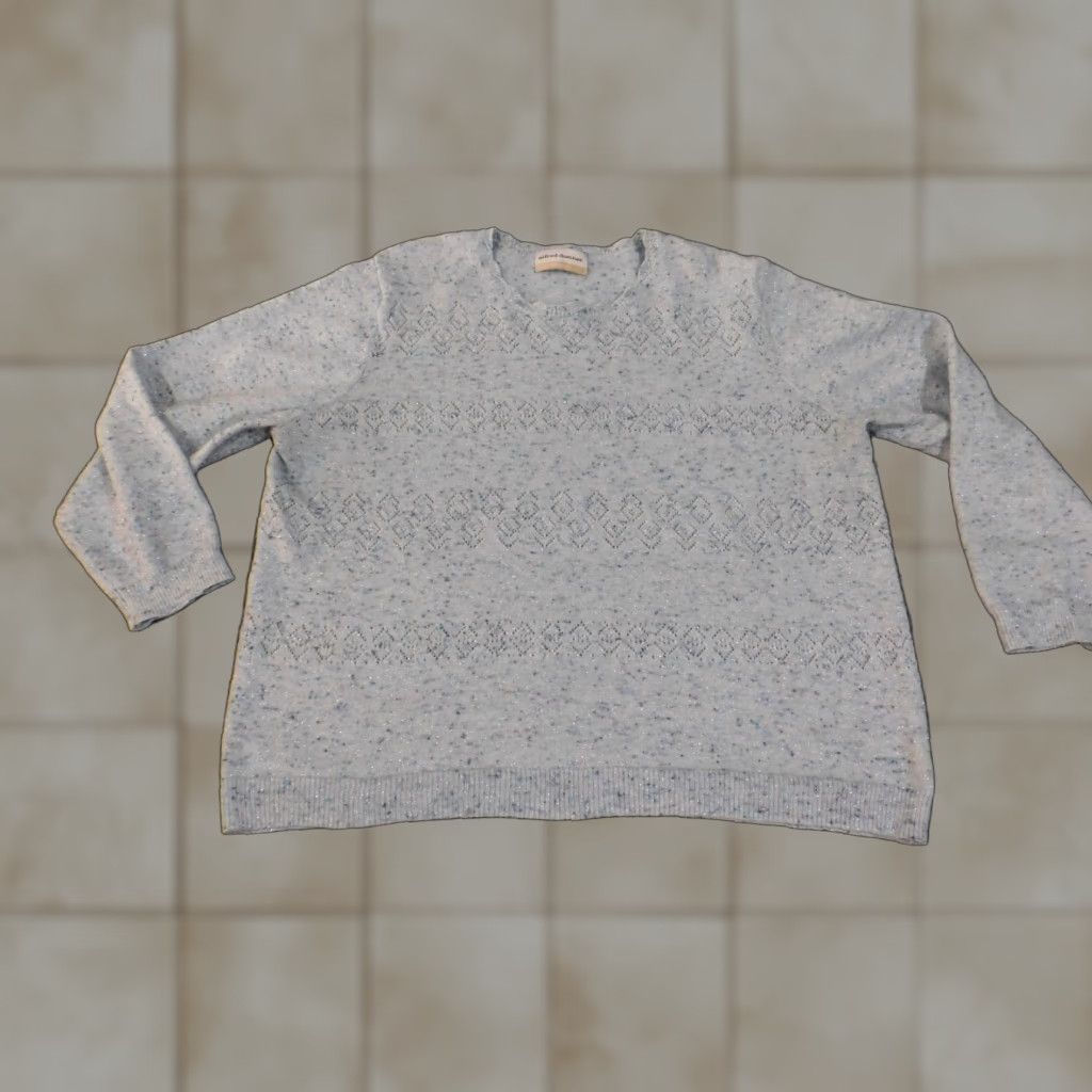 Vintage Alfred Dunner Sweater Pullover Geometric Blue 1X Womens Raglan Sleeve Crew Neck Stretch Knit Modern Casual, Machine Washable, Plus Size Size XL / US 12-14 / IT 48-50 - 1 Thumbnail