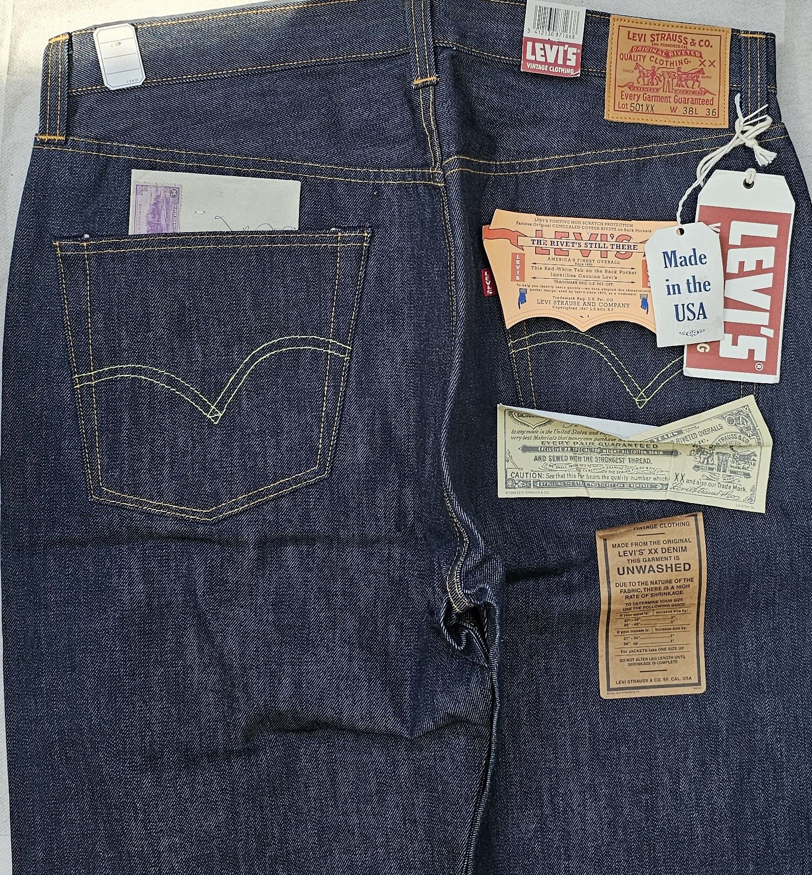 Levi's LEVI'S LV 1947 501 XX Made in the USA W 38-L36 deadstock Size US 38 / EU 54 - 3 Thumbnail