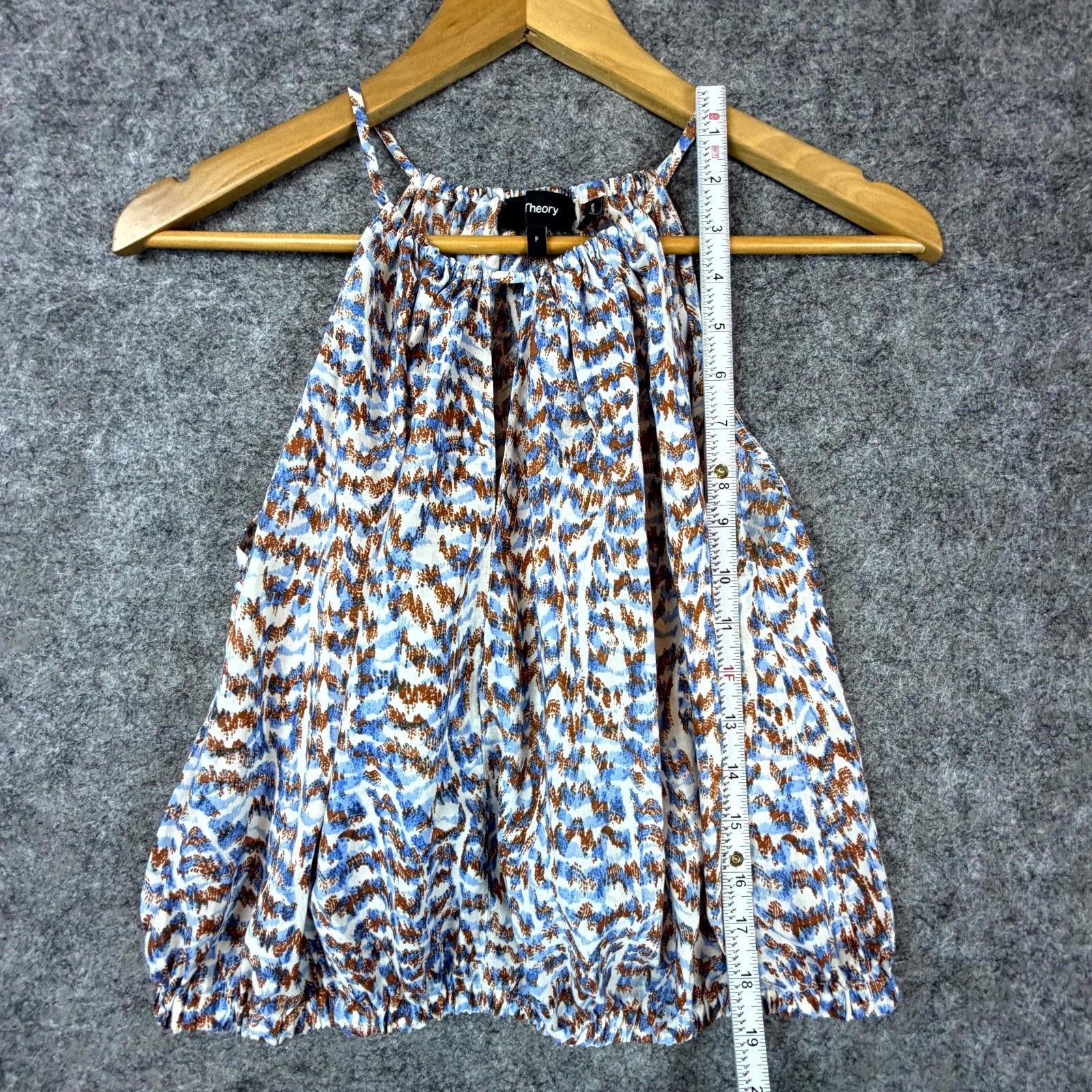Theory Theory Gathered Camisole Womens XS Chevron Halter Boho Size XS / US 0-2 / IT 36-38 - 4 Thumbnail