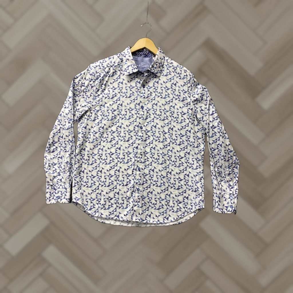 Robert Graham Robert Graham Button Shirt Men XL Long Sleeve Button-Up Triangle Print Geometric / 161-1 Size US XL / EU 56 / 4 - 1 Thumbnail