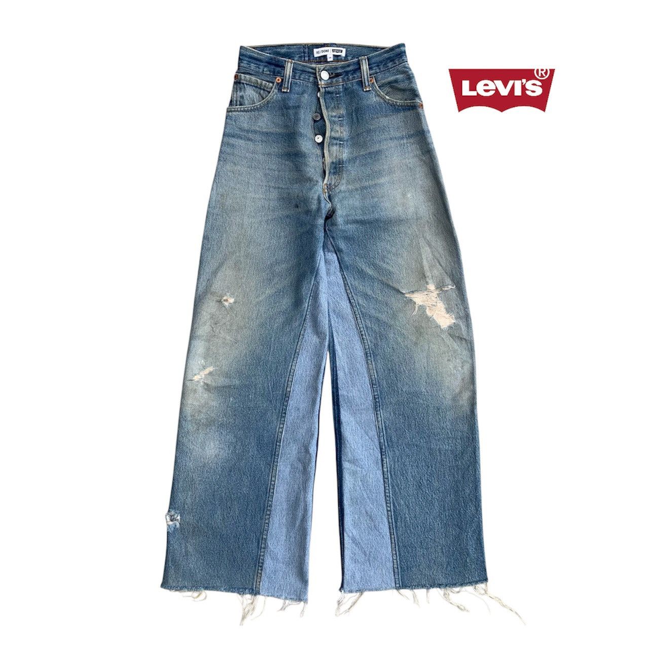 Levi's Vintage Clothing Vintage Levis Re/Done USA Wide Baggy Distressed Jeans W24 Size 24" / US 00 / IT 34 - 1 Thumbnail