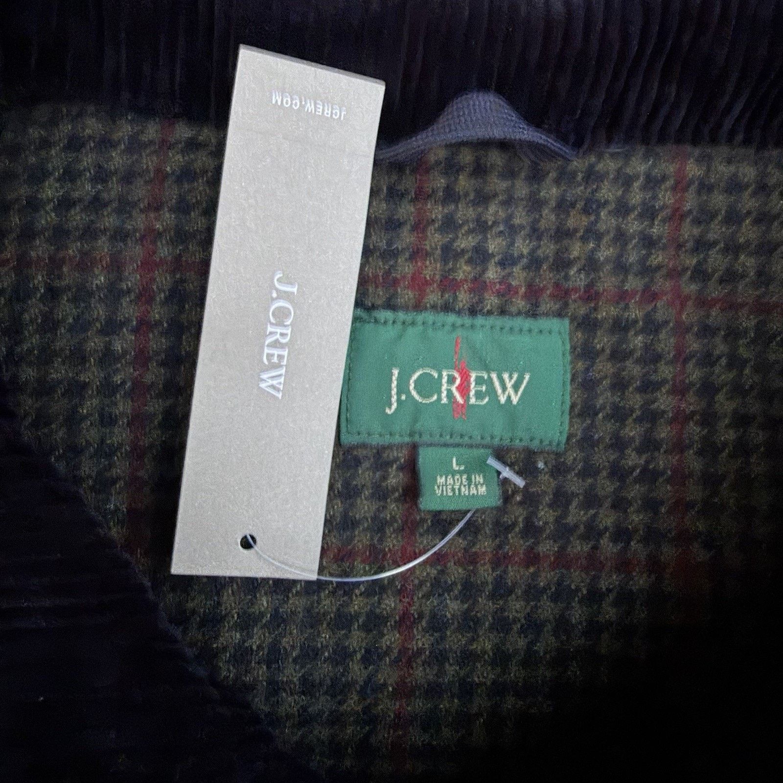 J.Crew × Vintage Vintage 90s J Crew Blue Plaid Wool Lined Corduroy Jacket Size US L / EU 52-54 / 3 - 4 Thumbnail