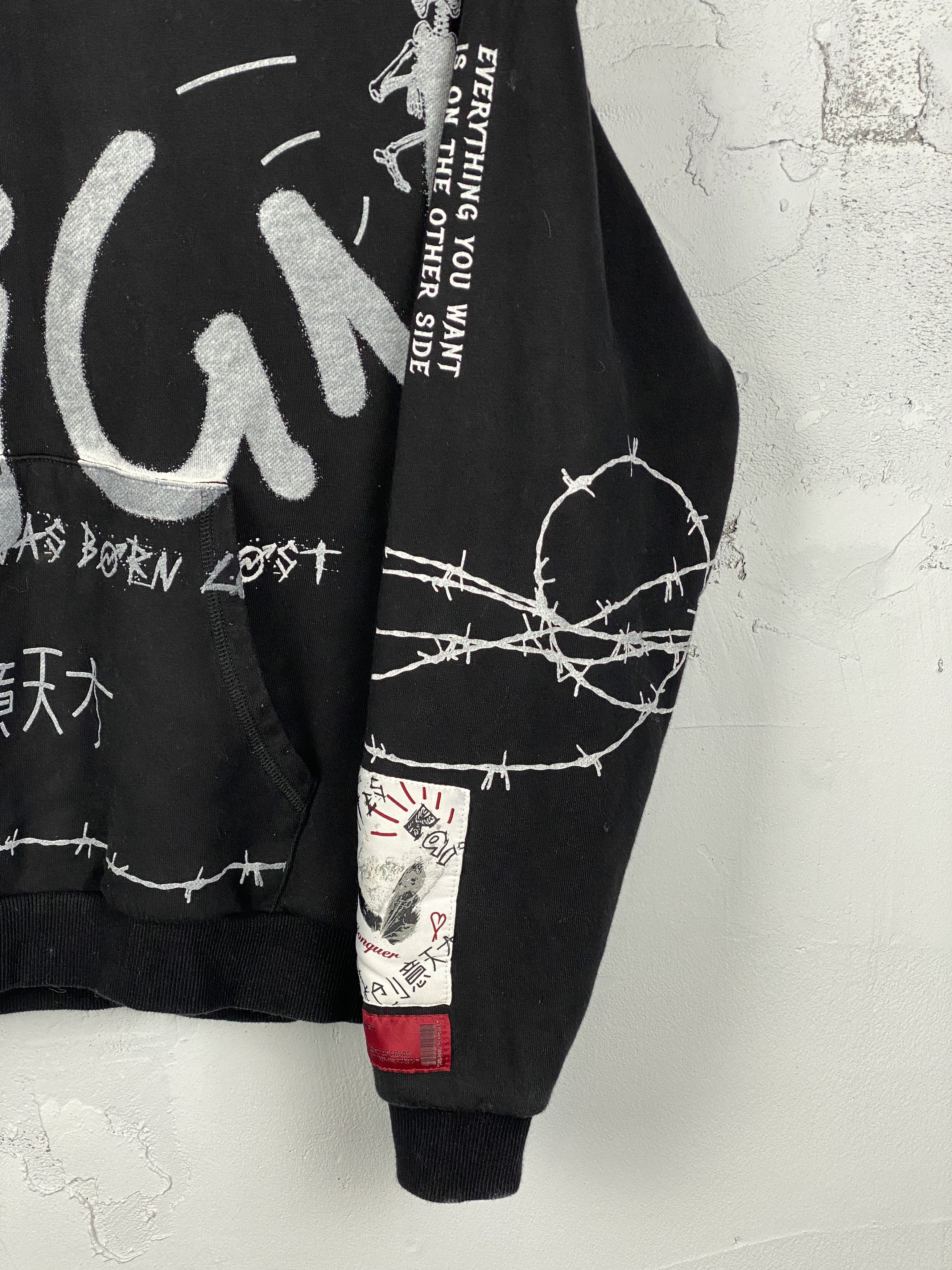 Rap Tees × Vintage Lil Skies Merch Overprint Hoodie AOP Oversized Rap Size US XS / EU 42 / 0 - 3 Thumbnail