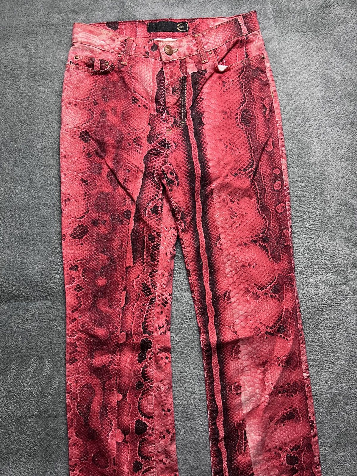 Just Cavalli Just cavalli - Python Snake Skin Flared Pants Size 26" / US 2 / IT 38 - 4 Thumbnail