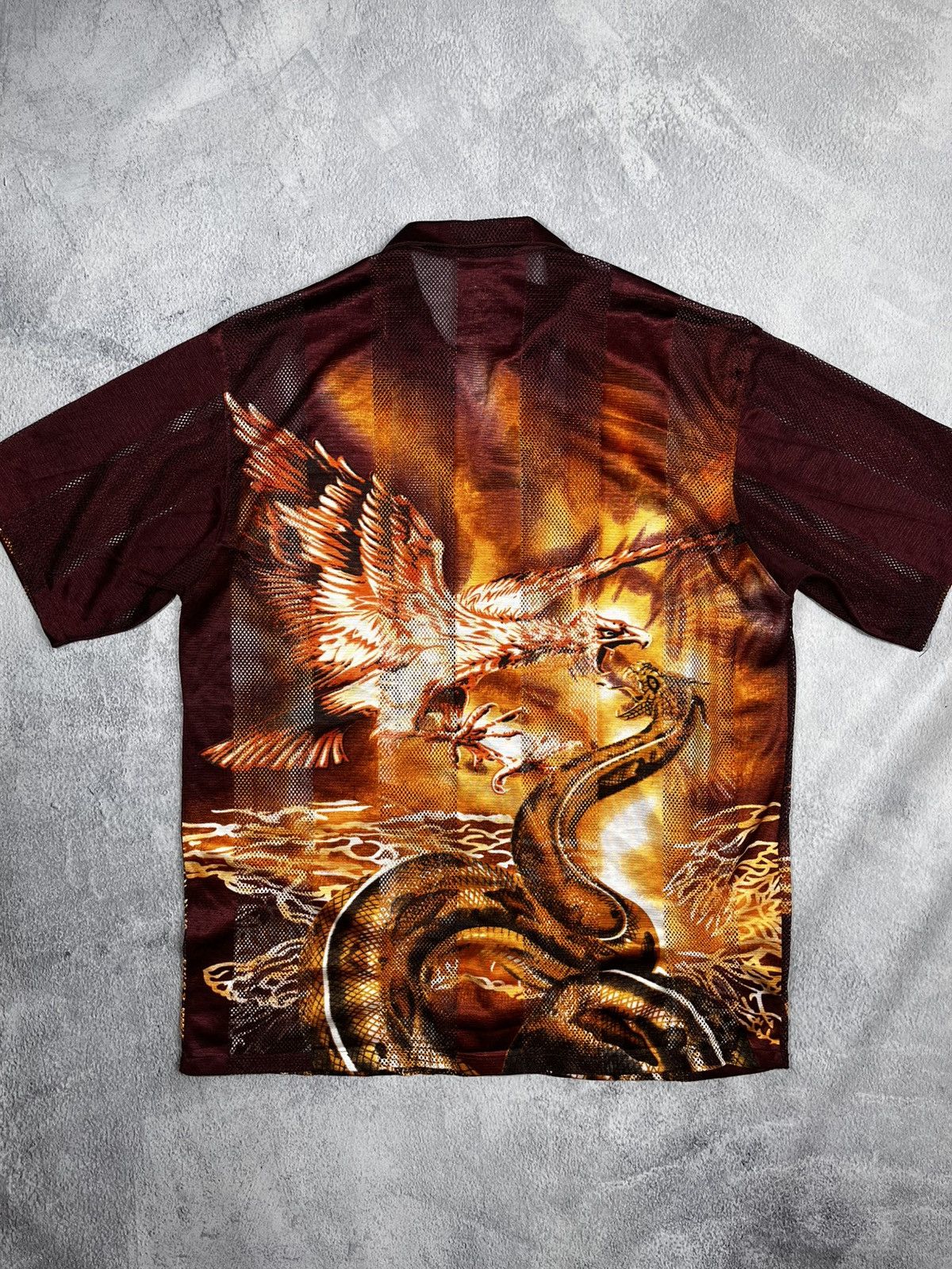Other Vintage 90s mesh Japan dragon shirt Japanese XXL Size US XXL / EU 58 / 5 - 7 Thumbnail