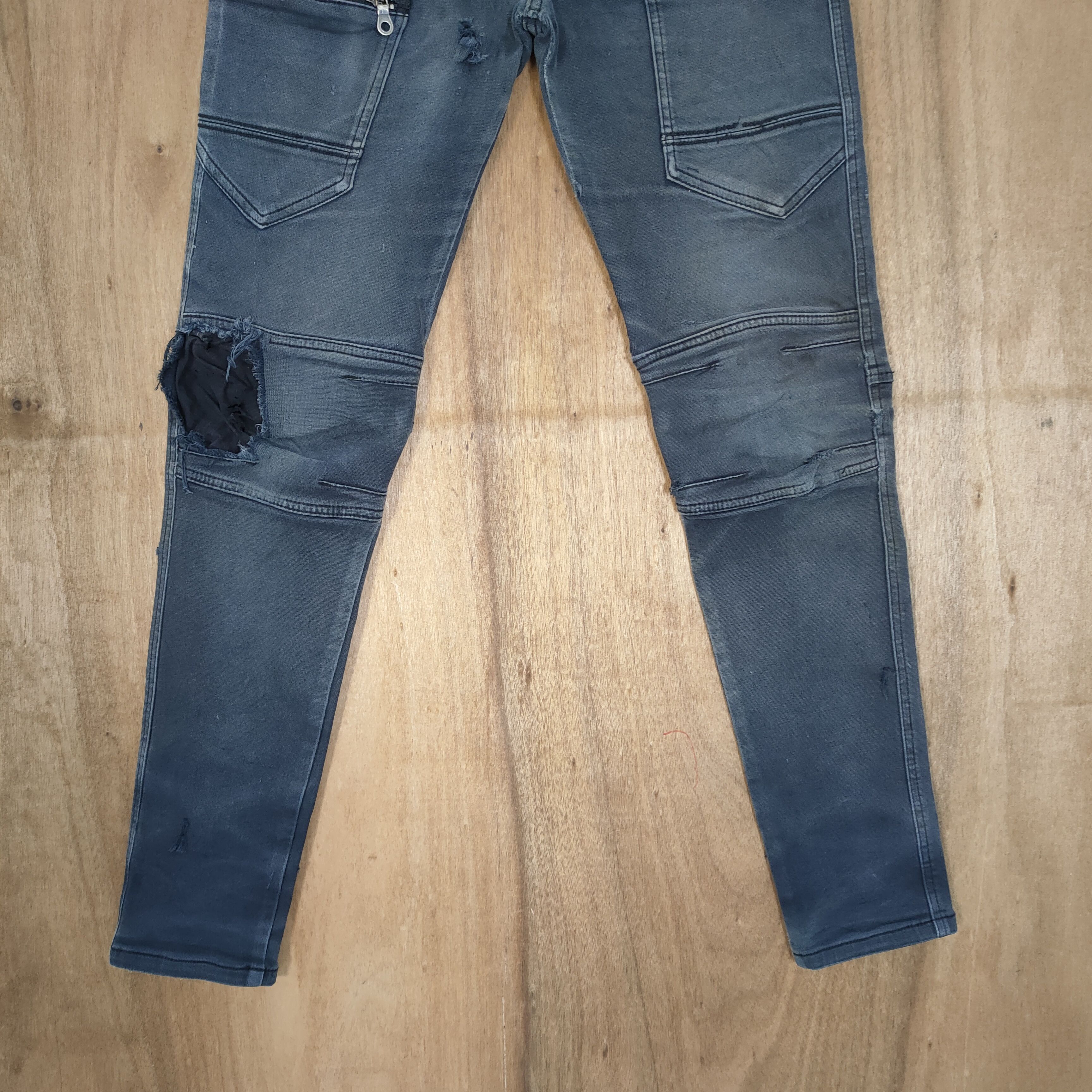 Japanese Brand VINTAGE JAPANESE FADED DISTRESSED SKINNY CARGO PANTS Size US 28 / EU 44 - 3 Thumbnail