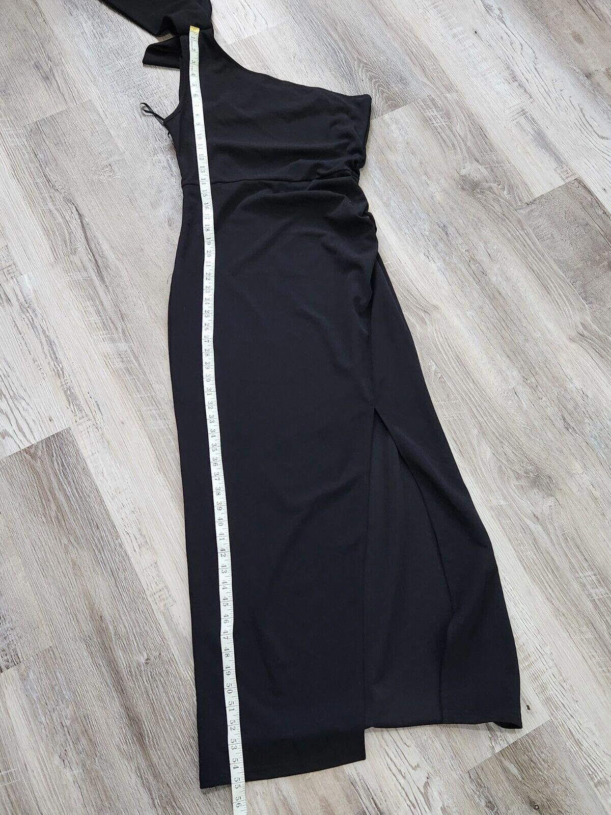 Designer Pretty Little Garden Dress Medium Black One Shoulder Slit Size M / US 6-8 / IT 42-44 - 9 Thumbnail