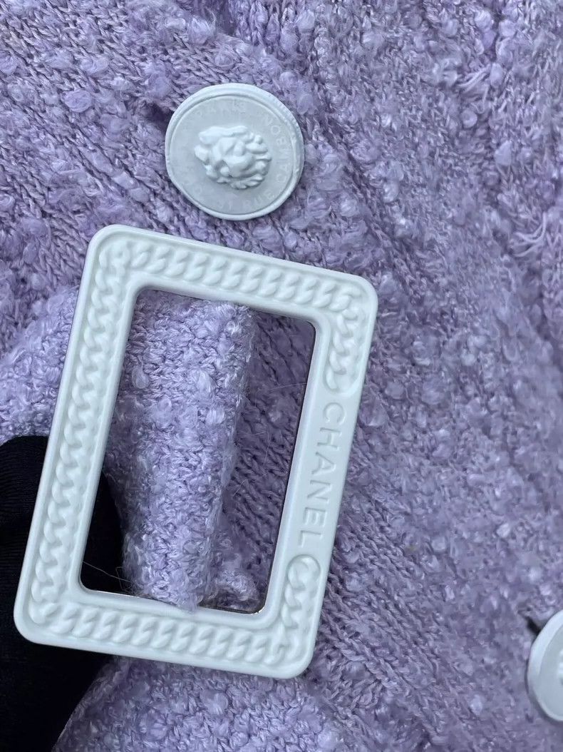 Chanel Chanel 22P Spring and Summer Series Purple Knitted Cardigan Size XS / US 0-2 / IT 36-38 - 8 Thumbnail