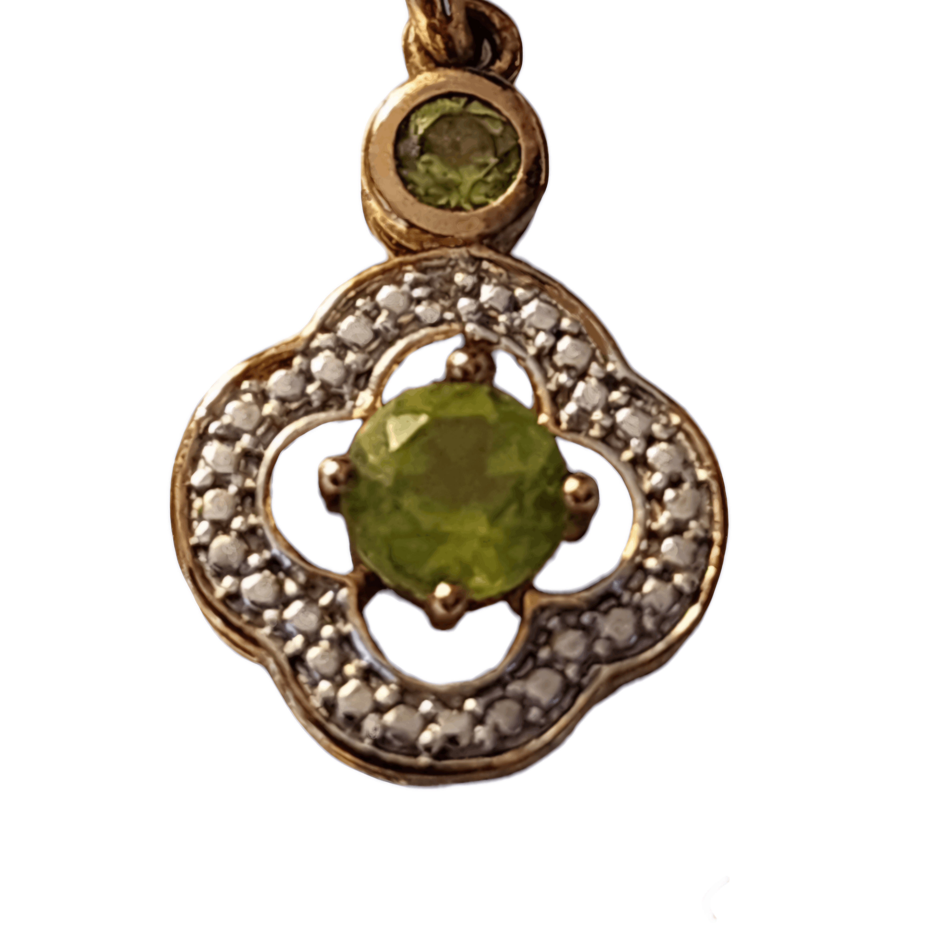 Other 925 Sterling Silver Peridot Gold Tone Earrings Dangle Drop Size ONE SIZE - 3 Thumbnail