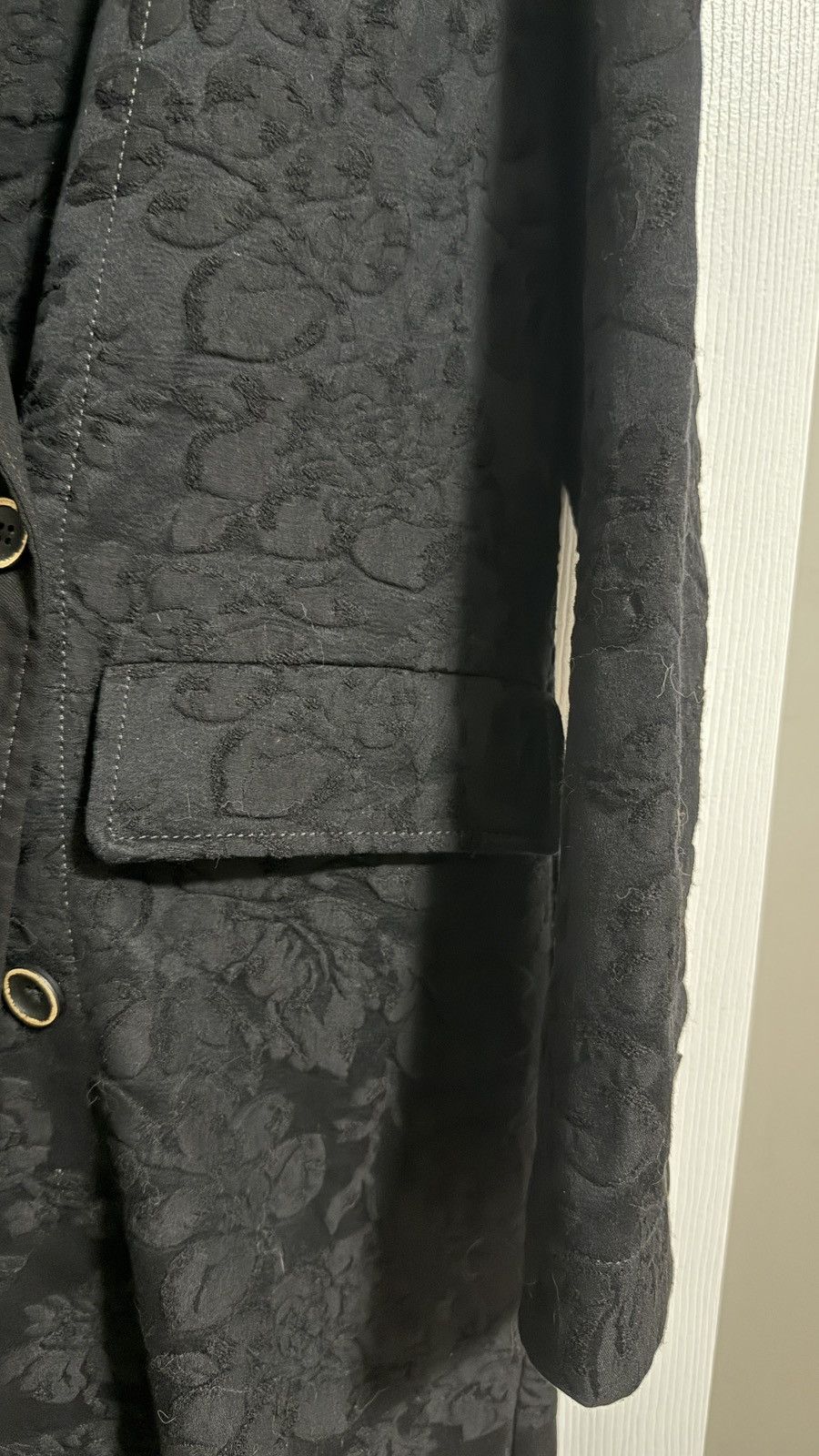 Uma Wang Uma Wang Black Flower Jacquard Long Coat Size S / US 4 / IT 40 - 5 Thumbnail