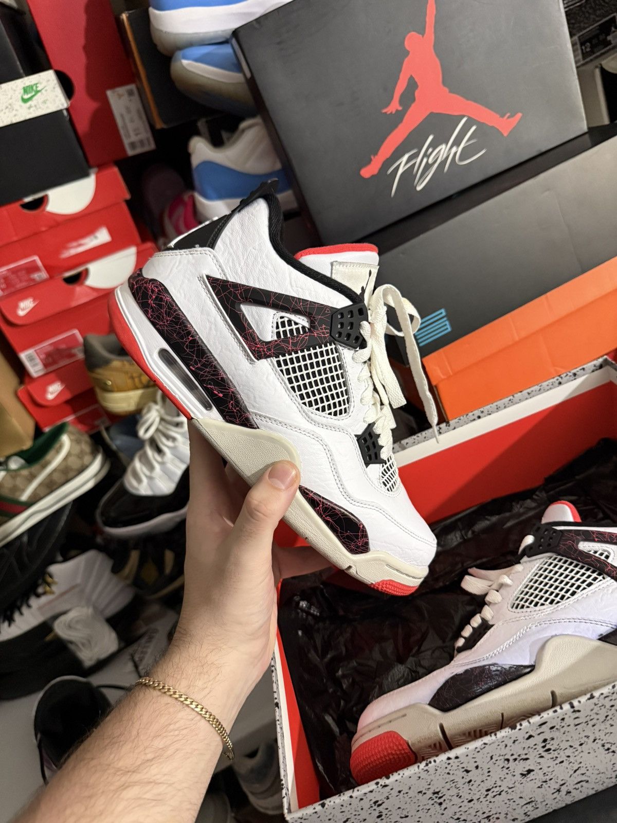 Jordan Brand Jordan retro 4 flight nostalga sz 8 flawed Size US 8 / EU 41 - 1 Thumbnail