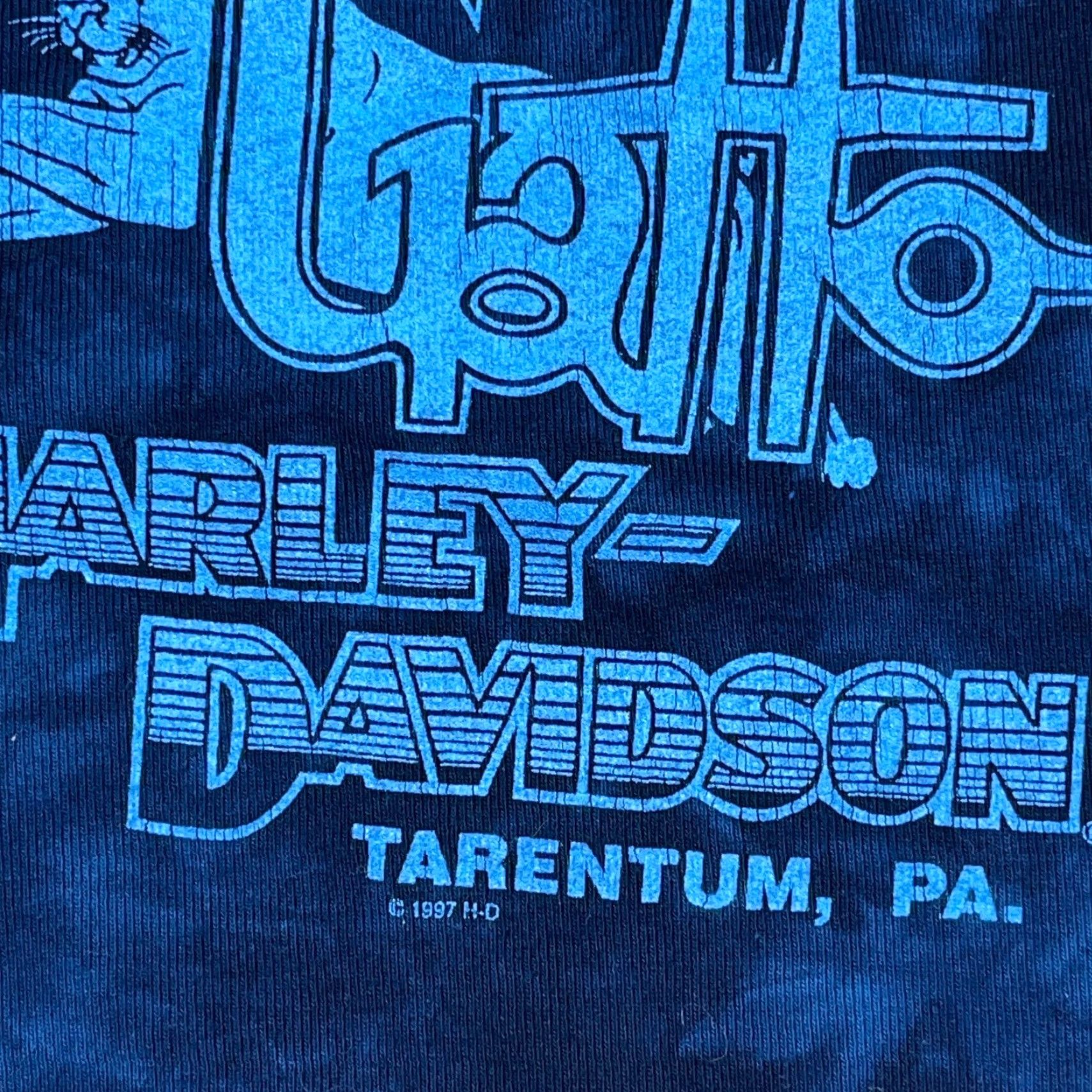 Harley Davidson VINTAGE Harley-Davidson Shirt Women XL Blue Tee 90s 1Y2K Tie Dye V Neck Jaguar Size XL / US 12-14 / IT 48-50 - 6 Thumbnail