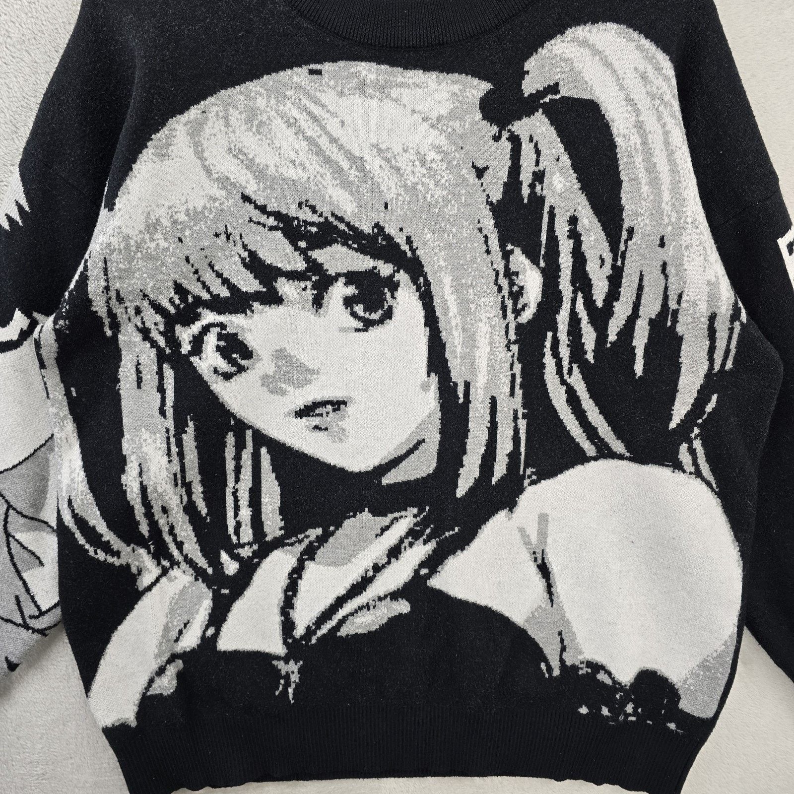 Other Black Air Global Sweater Medium Death Note Misa L Anime AOP Size US M / EU 48-50 / 2 - 3 Thumbnail